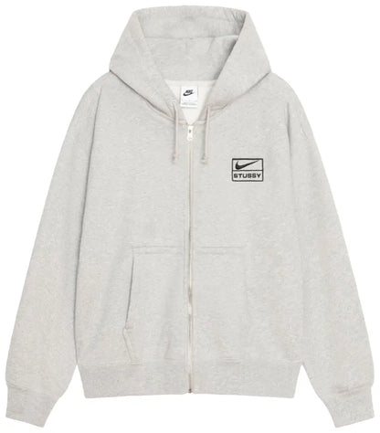 Stussy x Nike Fleece Zip Hoodie 'Grey Heather'