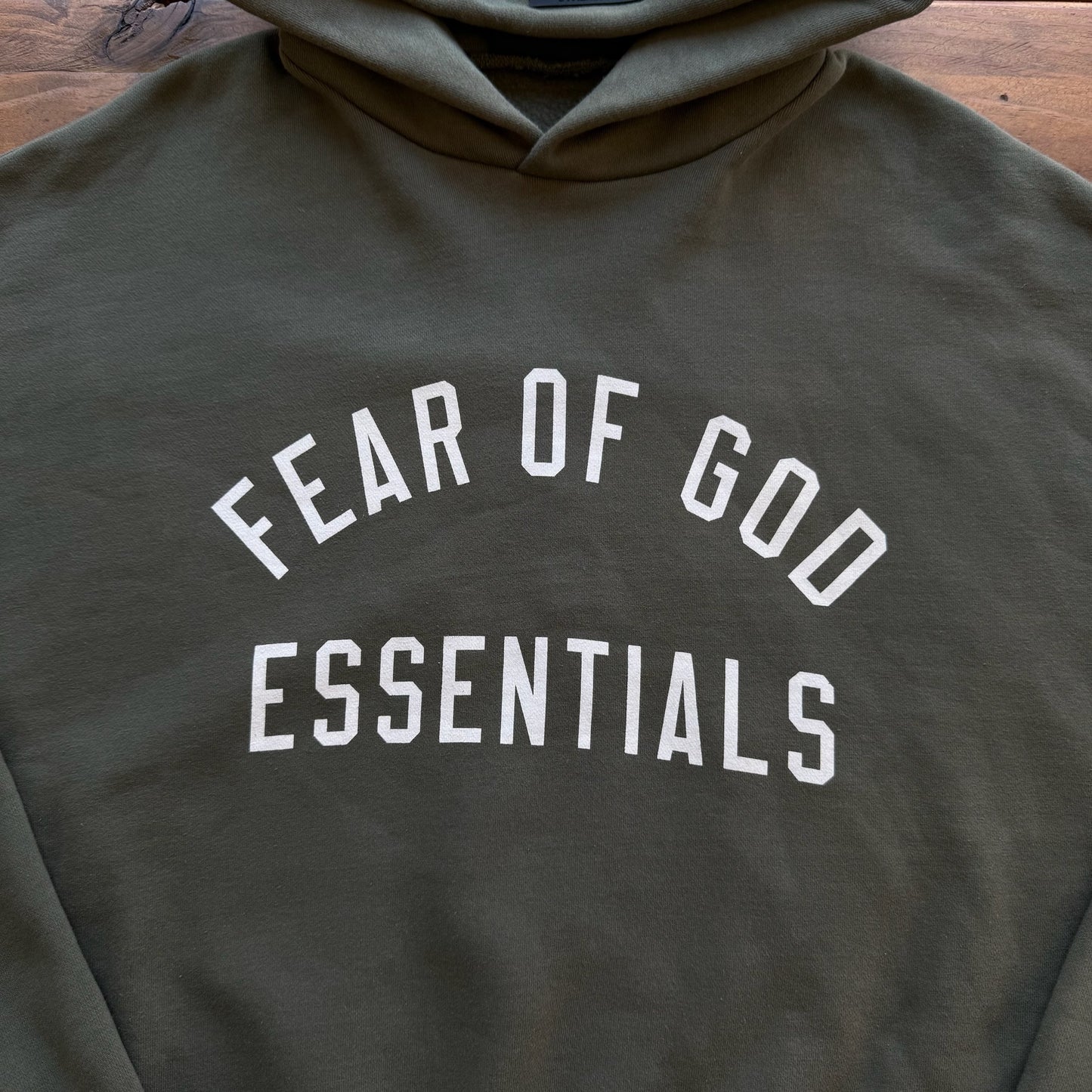 XL - Fear of God Essentials Hoodie 'Olive'
