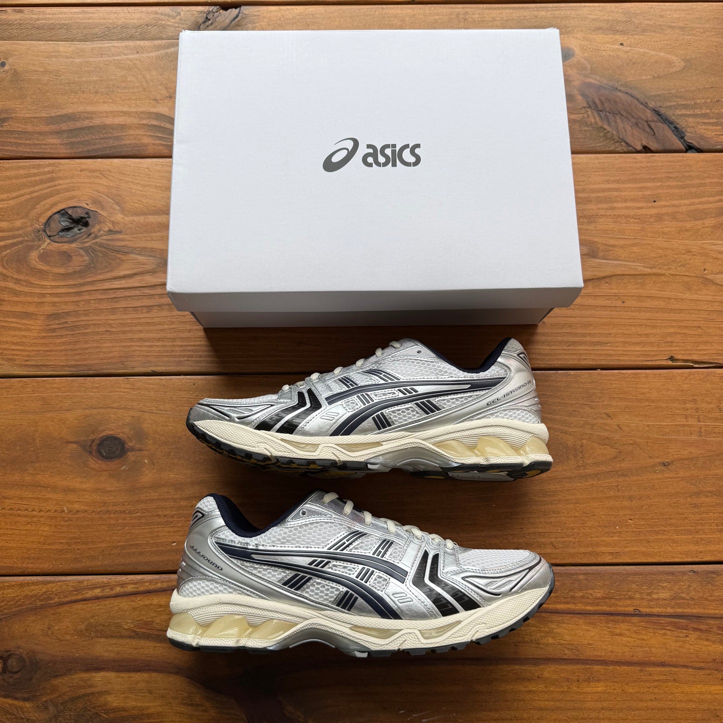 Size 11.5 - JJJJound x Gel Kayano 14 'White Midnight Navy' (Used)