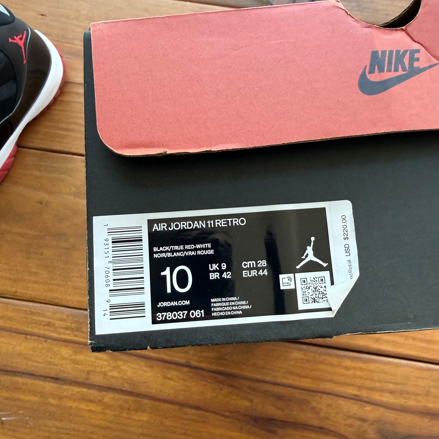 Size 10 - Jordan 11 Retro 'Bred' 2019 (Used)
