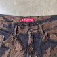 SUPREME FIRE FLAME DENIM SHORTS (USED)