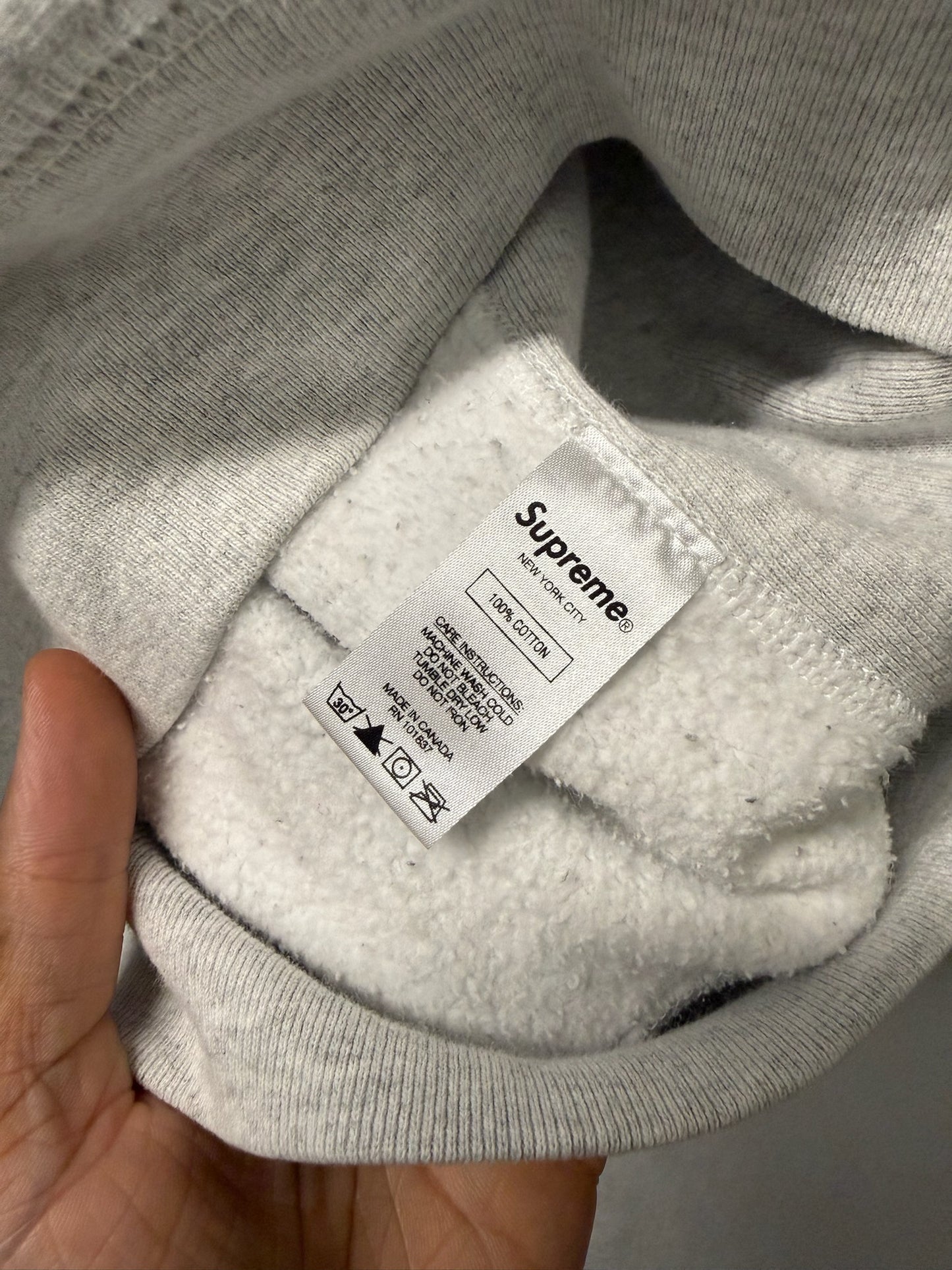 Large - Supreme Box Logo Crewneck - FW18 'Ash Grey' (Pre-Owned)
