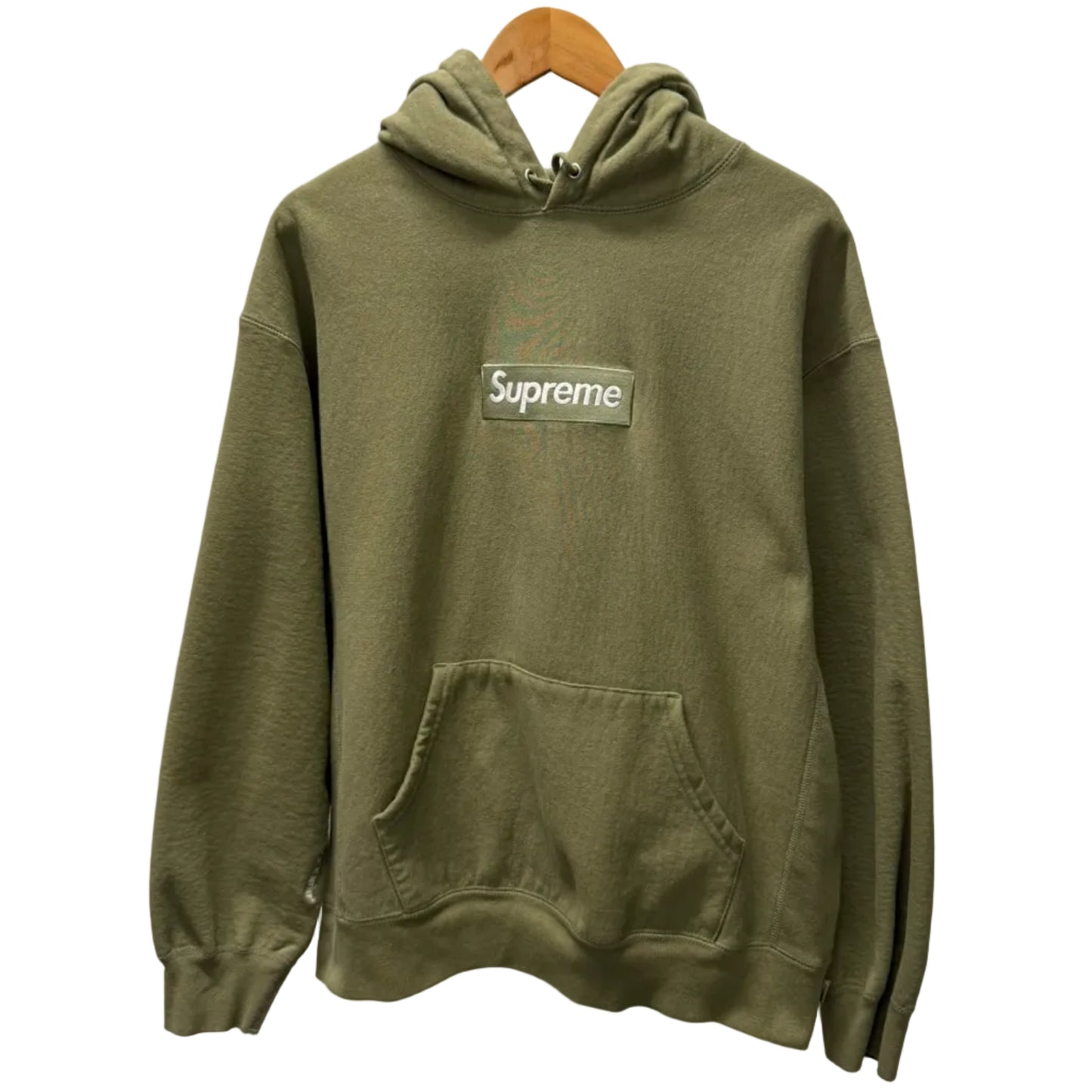 Large - Supreme Box Logo Hooded Sweatshirt - FW25 'Light Olive' (Pre-Owned)
