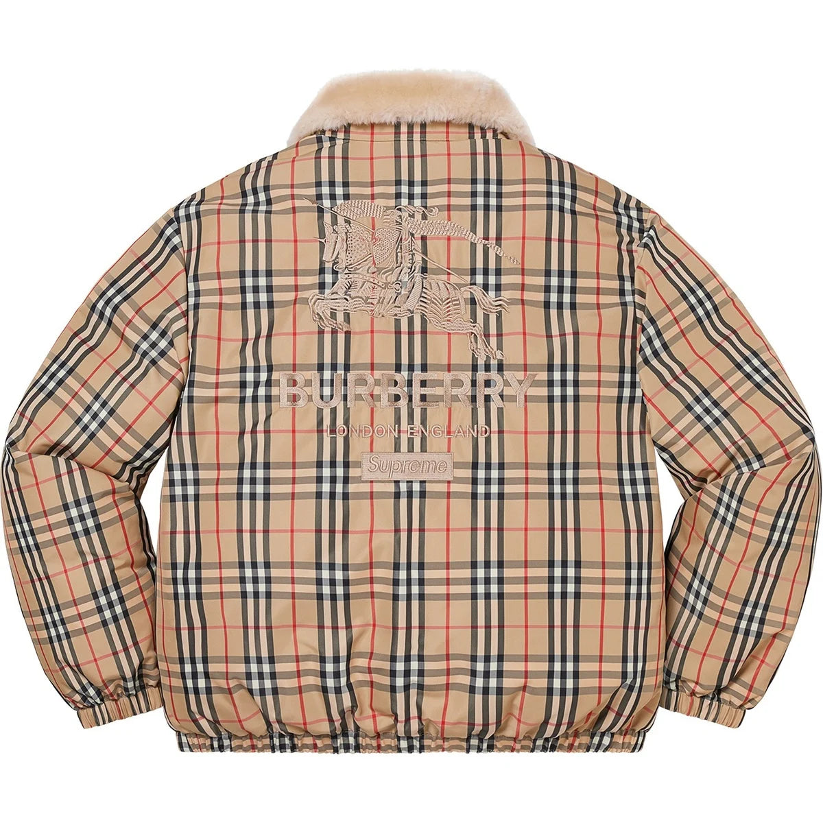 Chaqueta de Plumón con Cuello de Piel de Oveja Supreme®/Burberry®