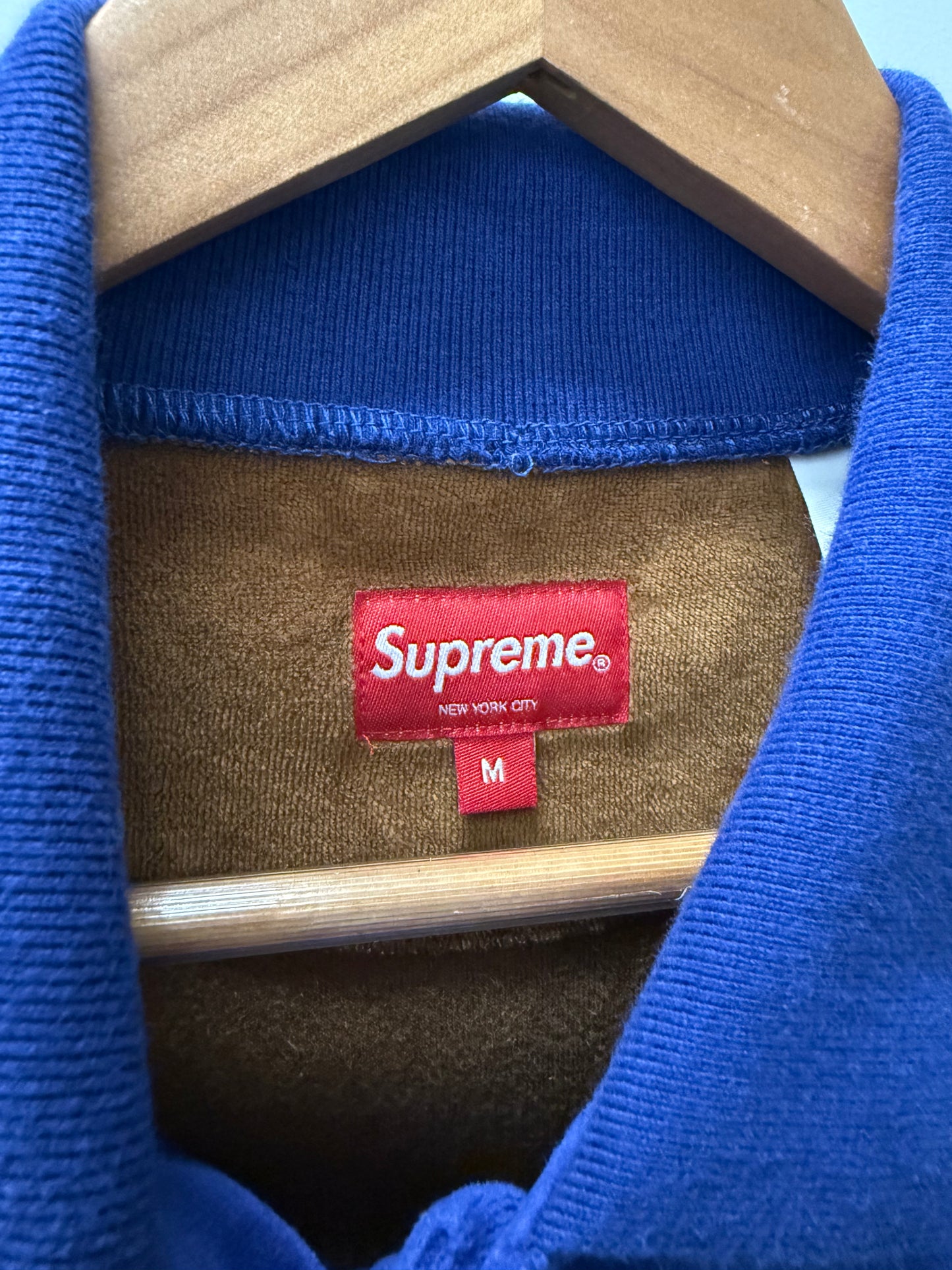 Medium - Supreme Paneled Velour L/S Polo (Pre-Owned)