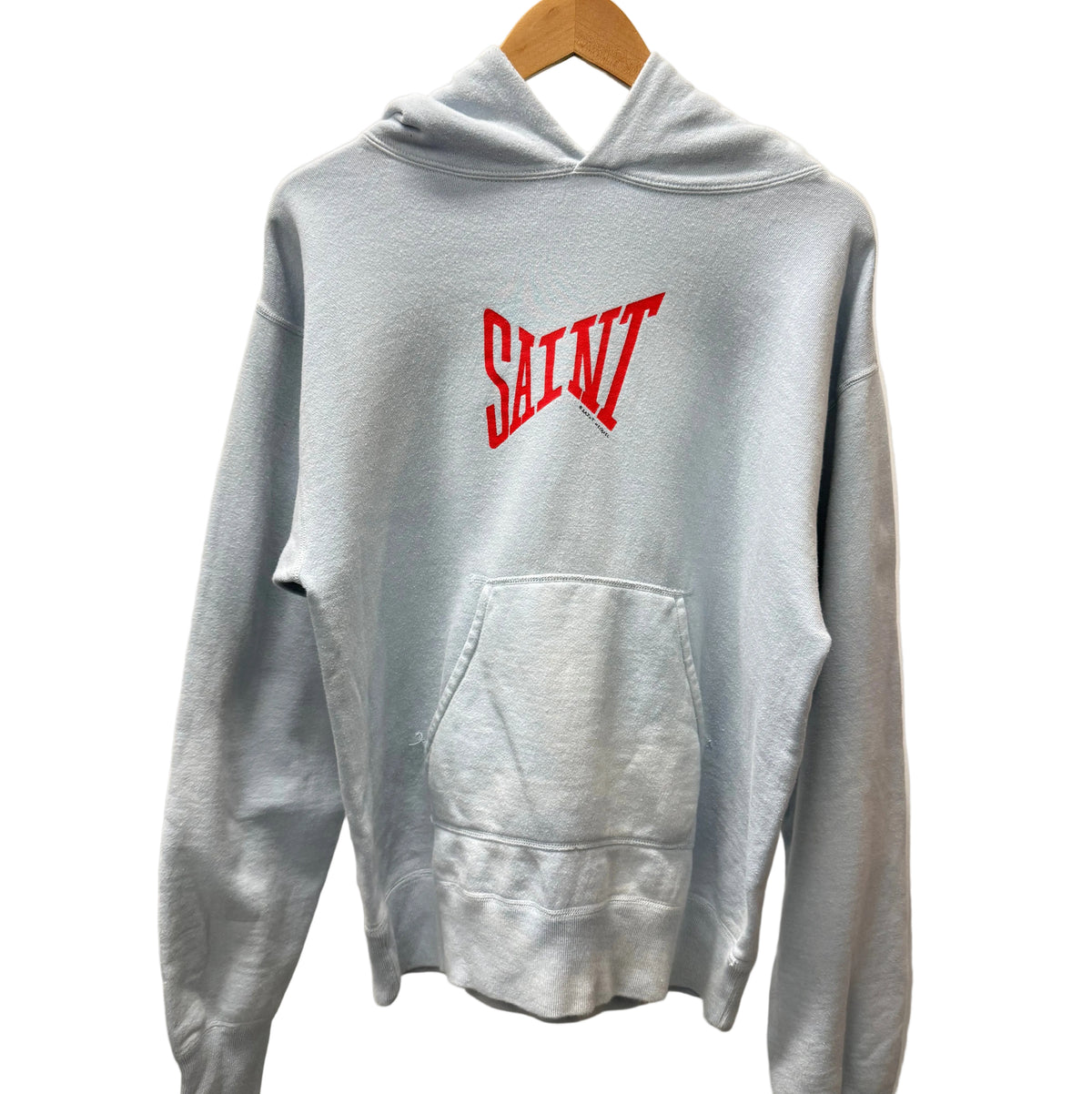 Medium - Saint Michael Ribbon Logo Hooded Sweatshirt (Pre-Owned)