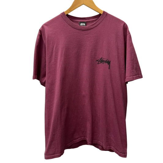Large - Stussy Chain Link T-Shirt 'Berry' (Pre-Owned)