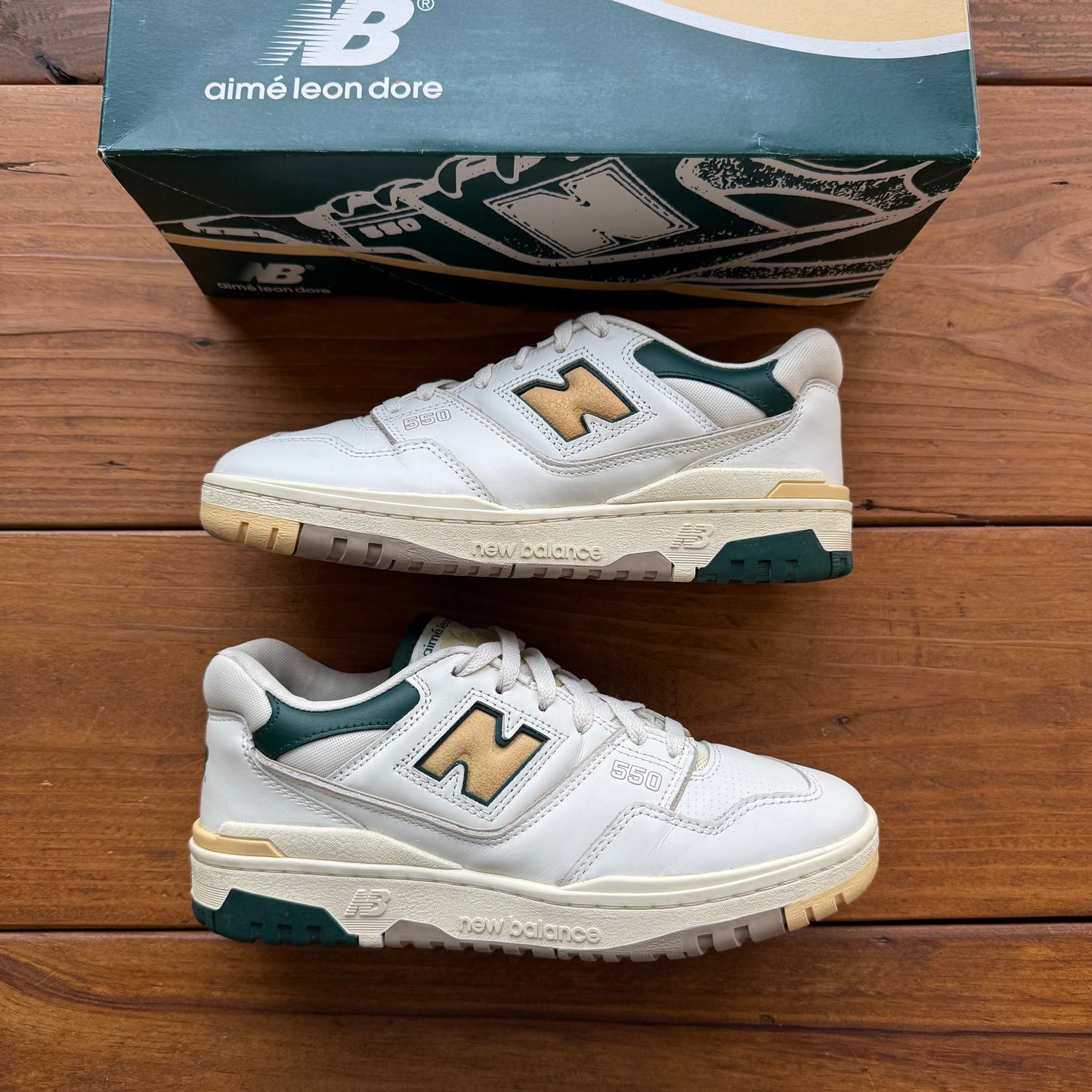 Size 8 - New Balance Aimé Leon Dore x 550 'Green Yellow' (Used)