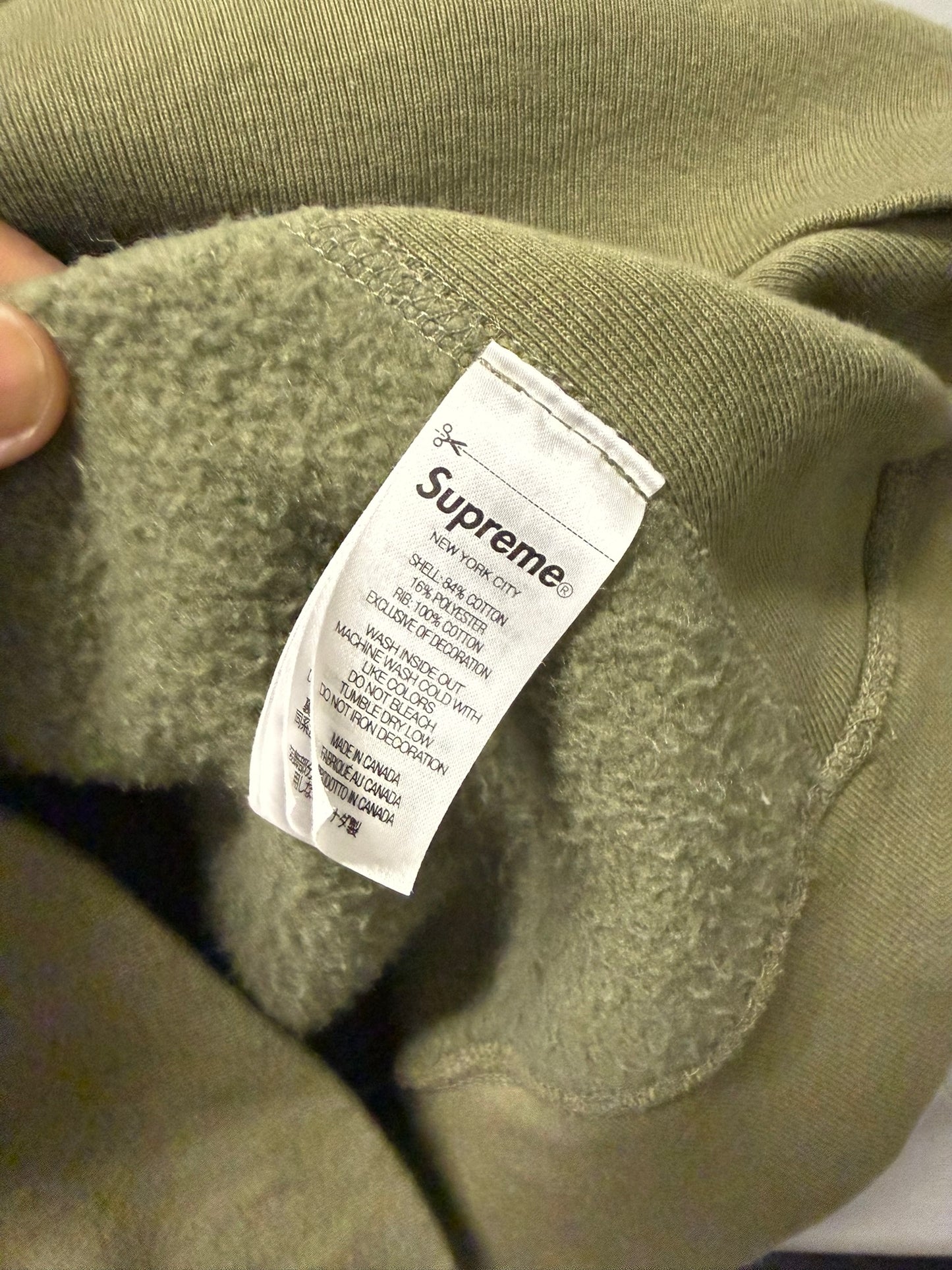 Large - Supreme Box Logo Hooded Sweatshirt - FW25 'Light Olive' (Pre-Owned)