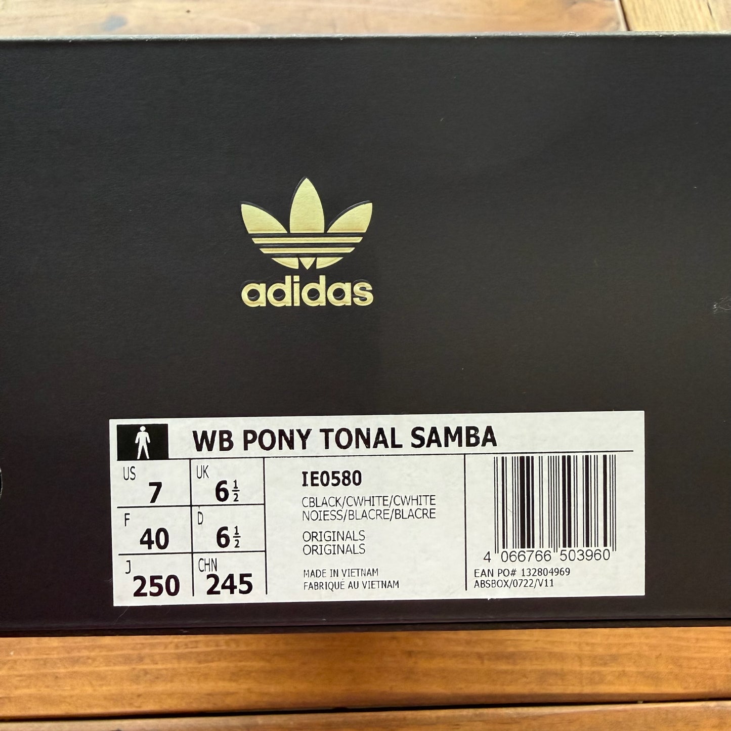 SIZE 7 - Wales Bonner x Samba Pony 'Black' (Used)