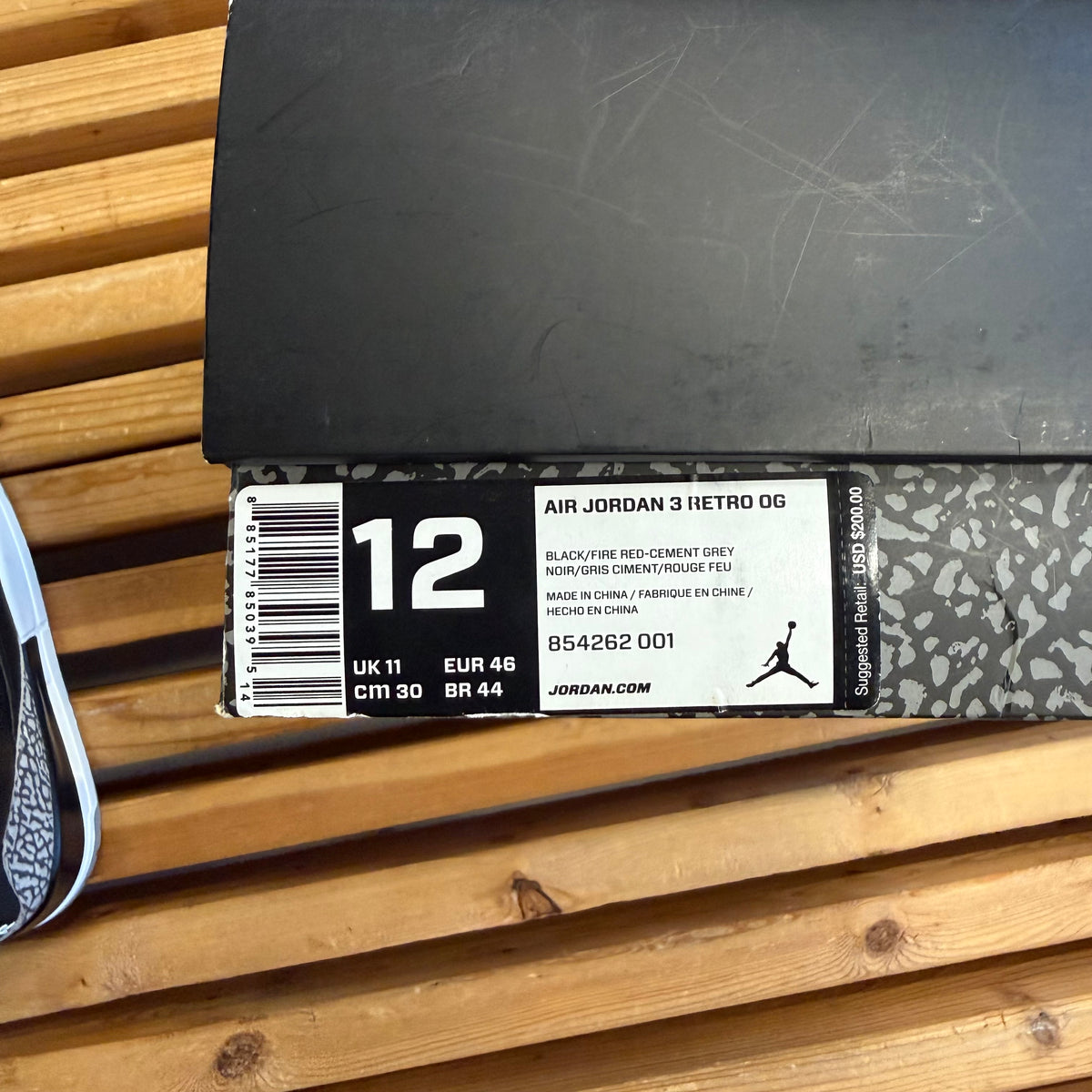 Jordan 3 Retro OG 'Black Cement' 2018 (Used) - Size 12