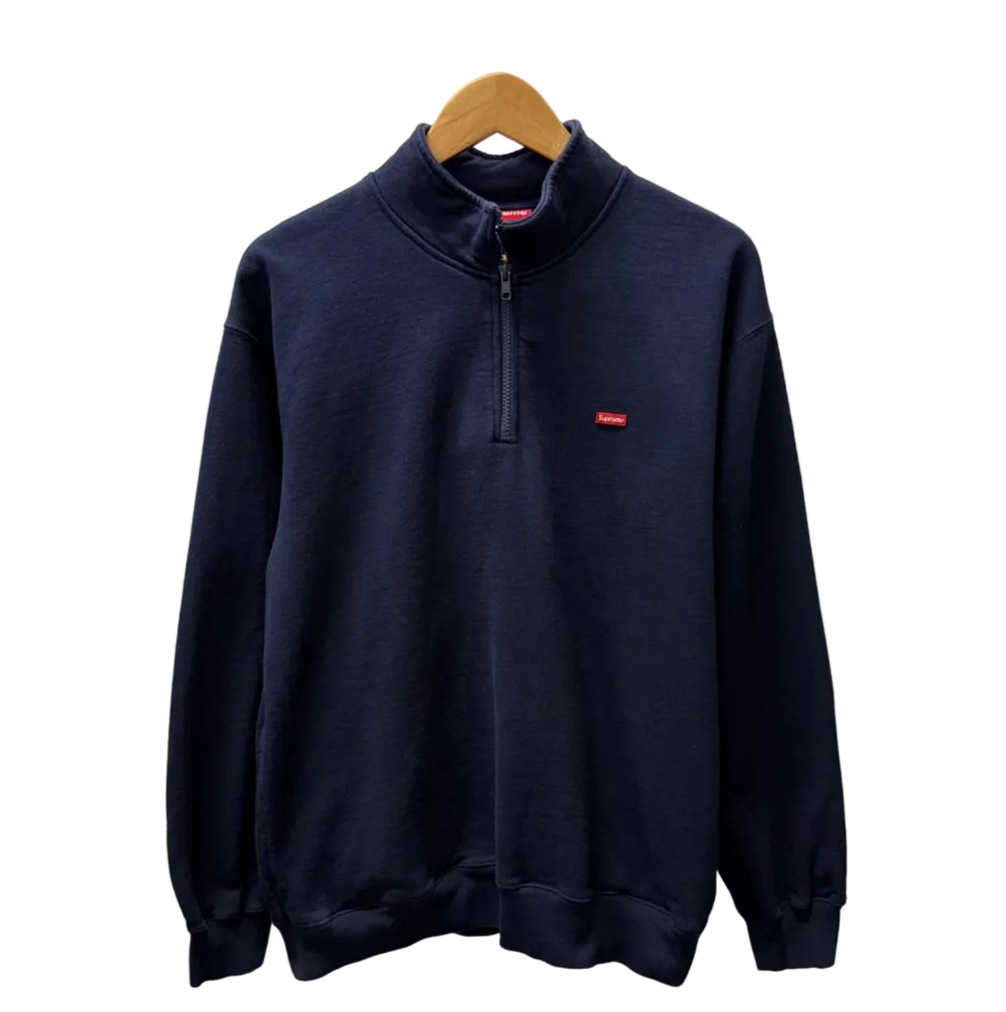 Large - Supreme Small Box Logo Half Zip Pullover 'Navy' (Pre-Owned)