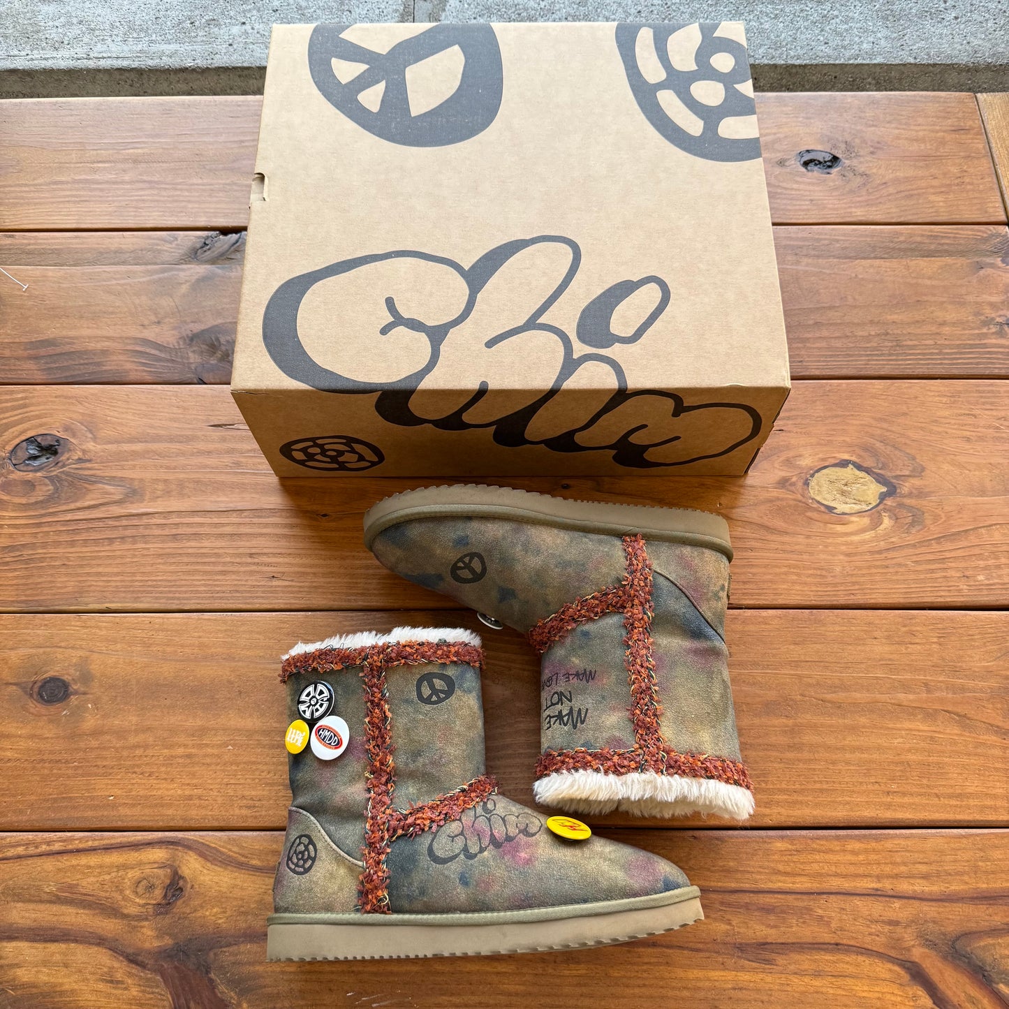Größe 10 – HMDD Graffiti Stiefel (Gebraucht)