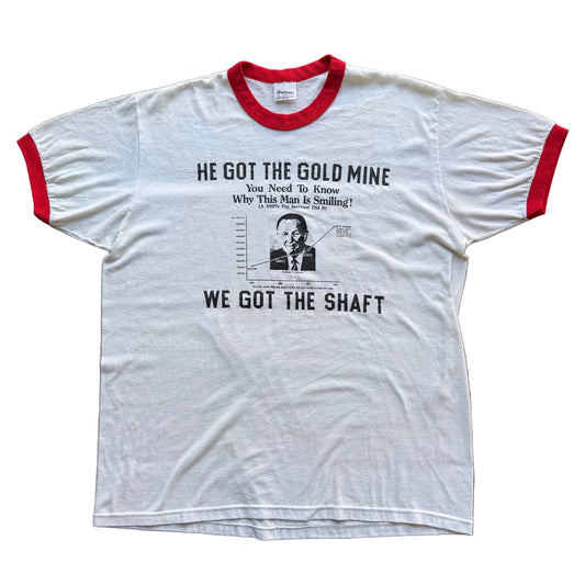 XL - Vintage Gold Mine Ringer Tee