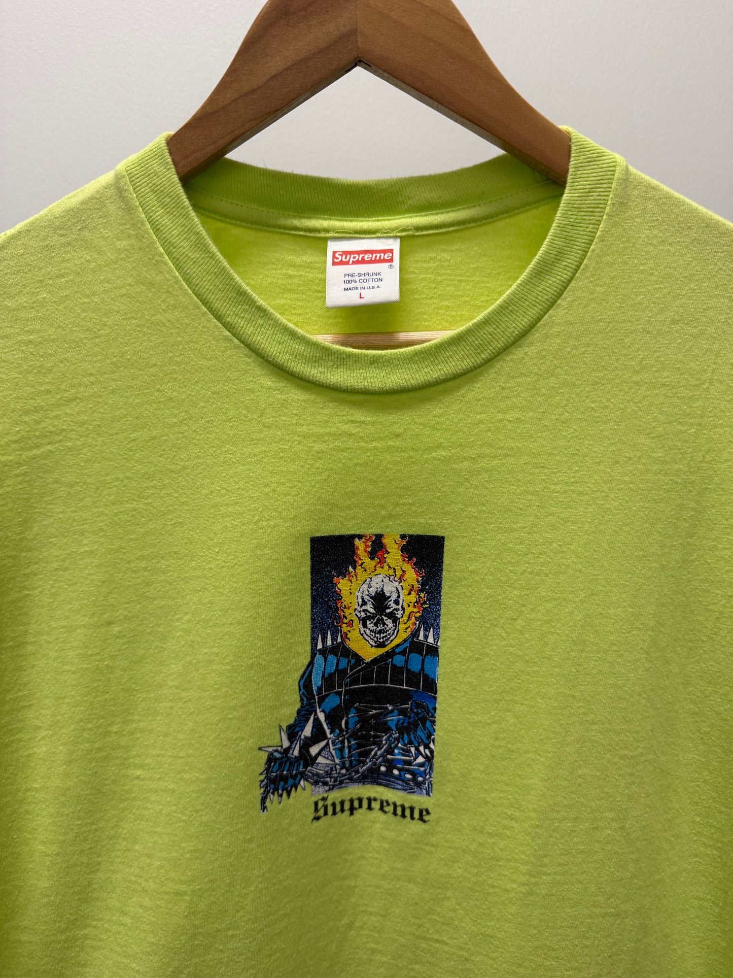 Supreme Ghost Rider Tee 'Neon Green' (Pre-Owned) - Large