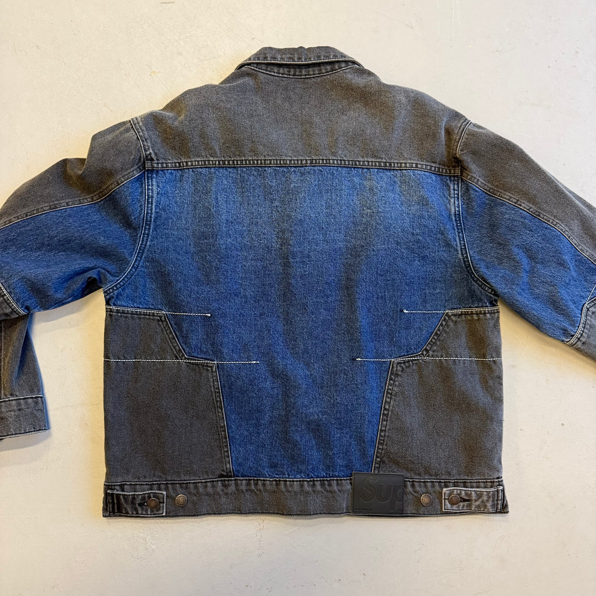 Supreme 2-Tone Paneled Denim Jacket (Pre-Owned) - Large