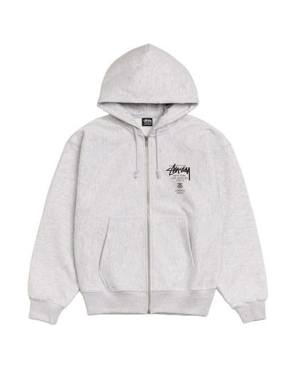Stussy World Tour Zip-Hoodie 'Ash Heather'