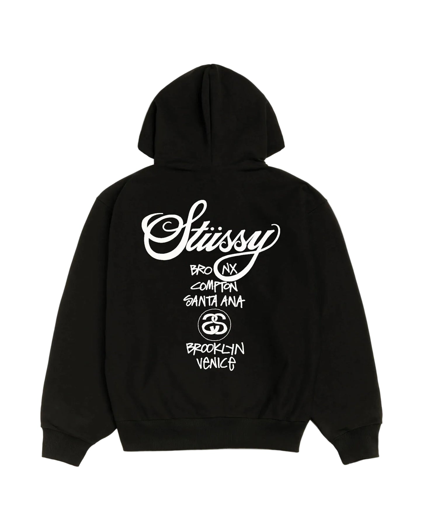 Sudadera con capucha y cremallera Stussy World Tour 'Black'