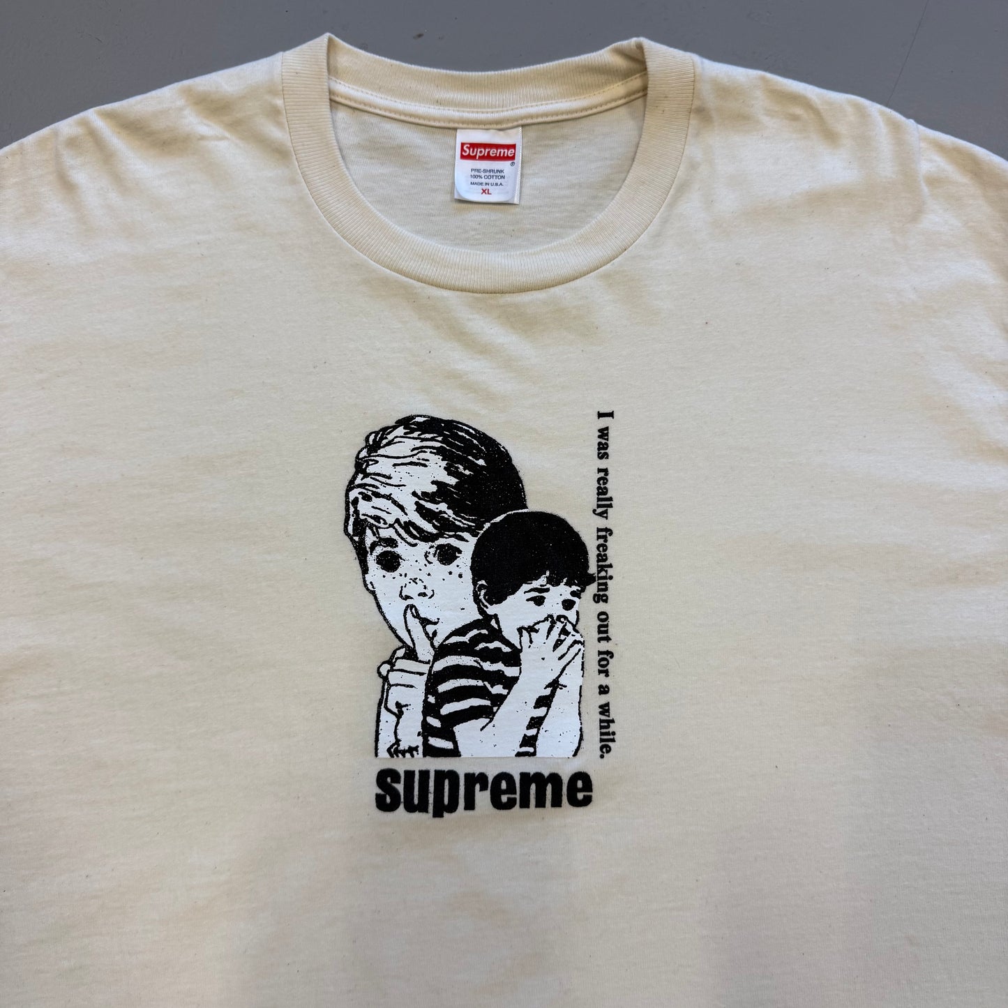 XL - Supreme Freaking Out Tee 'Natural' (Pre-Owned)