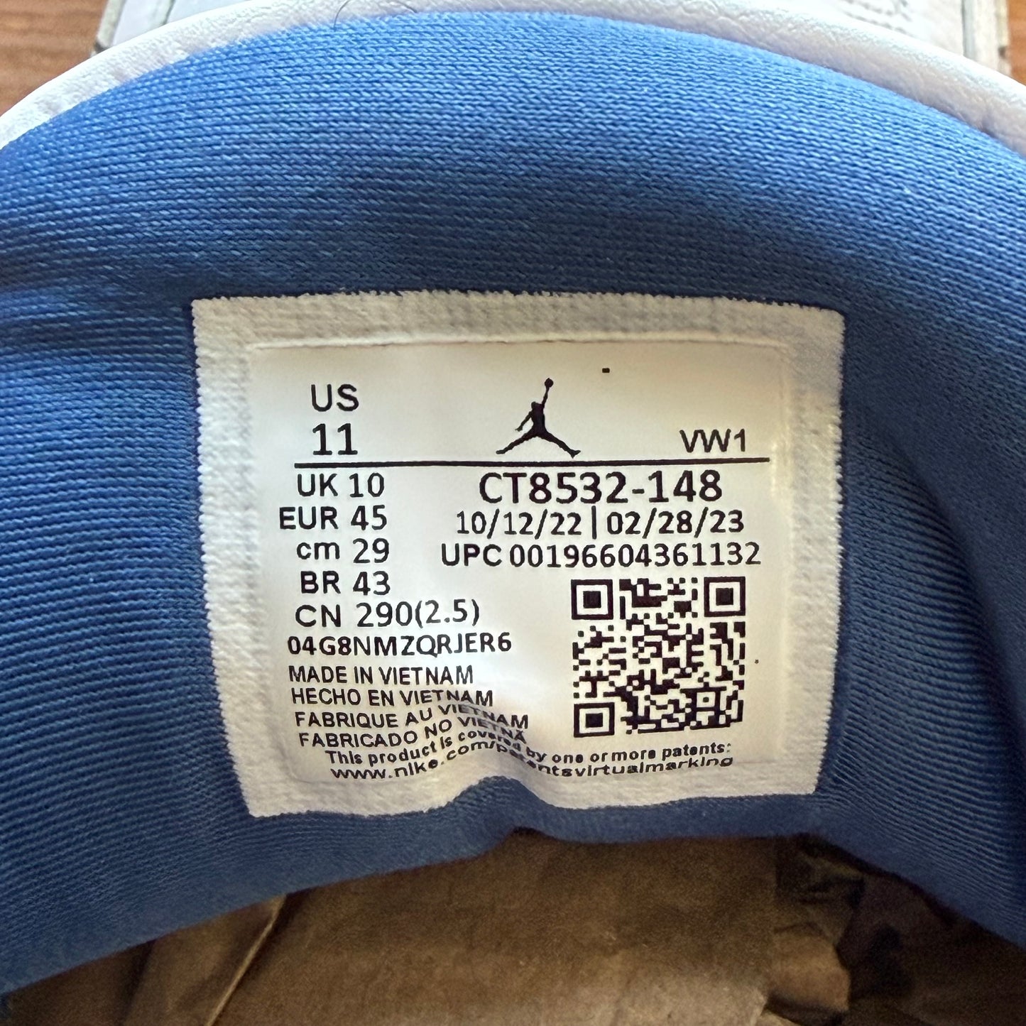 Größe 11 – Jordan 3 Retro „Washington Wizards“ (gebraucht)