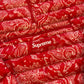 Large - Supreme Micro Down Half-Zip Hooded Pullover 'Red Paisley' (Pre-Owned)