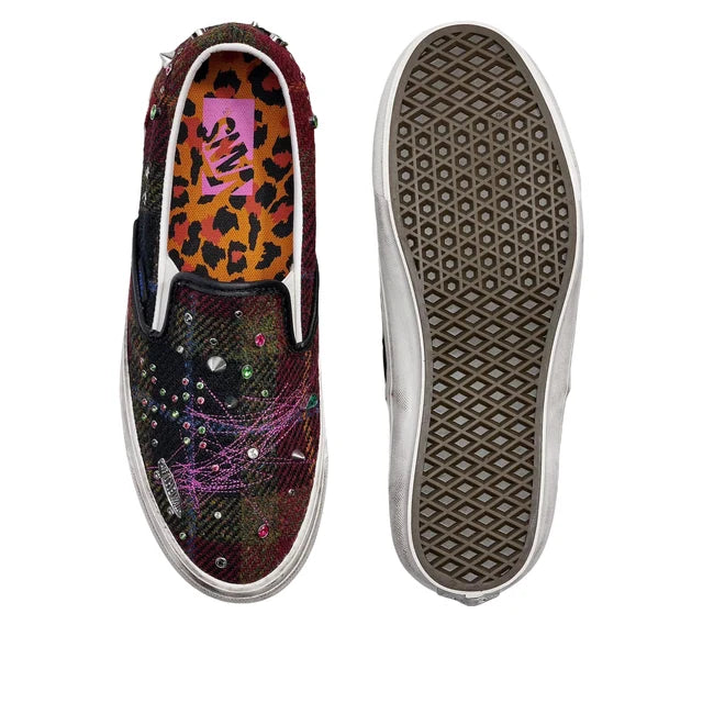Size 11 - Vans Premium Classic Harris Tweed® Slip-On Shoe 'Red'