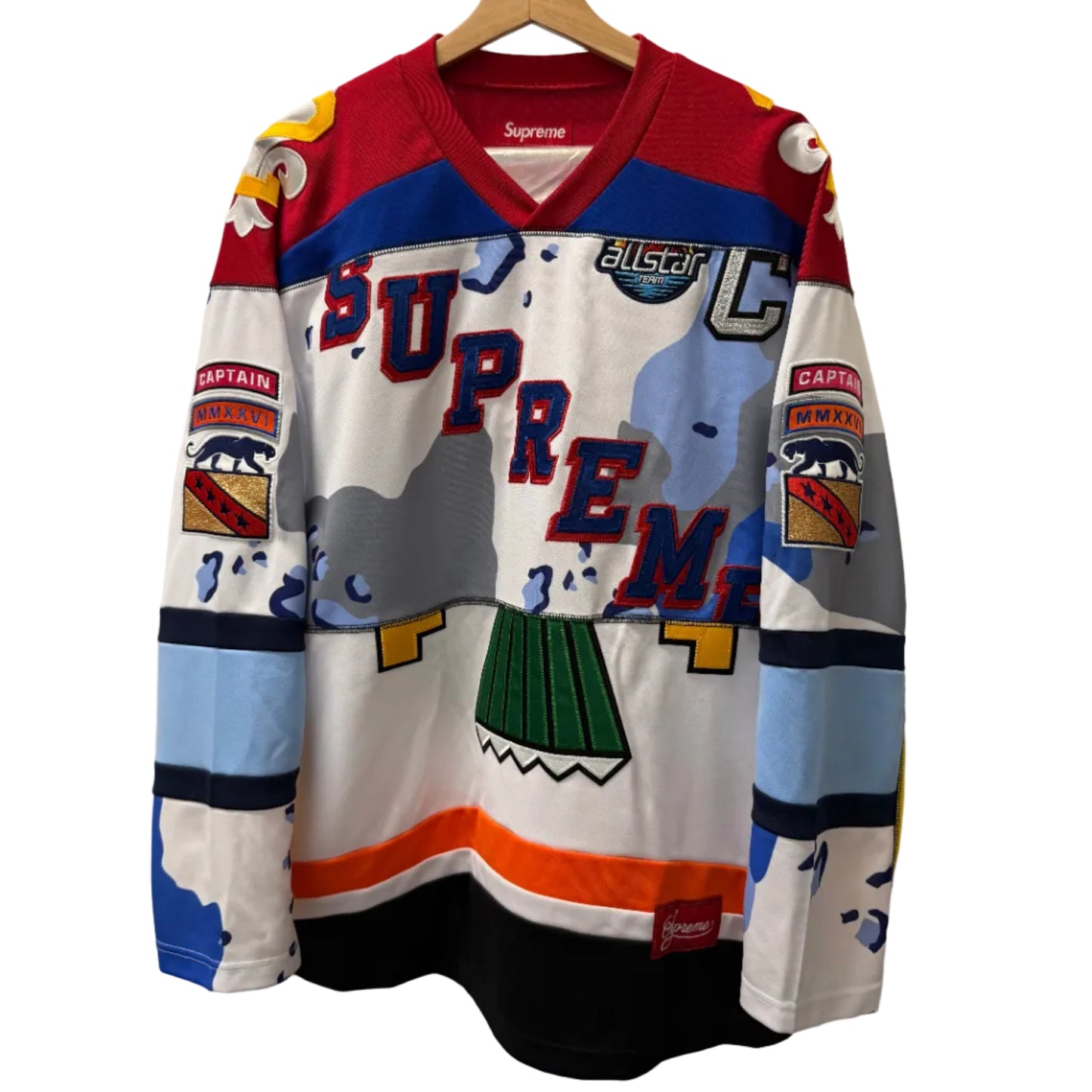 Medium - Supreme Paneled Hockey Jersey 'White' (Pre-Owned)