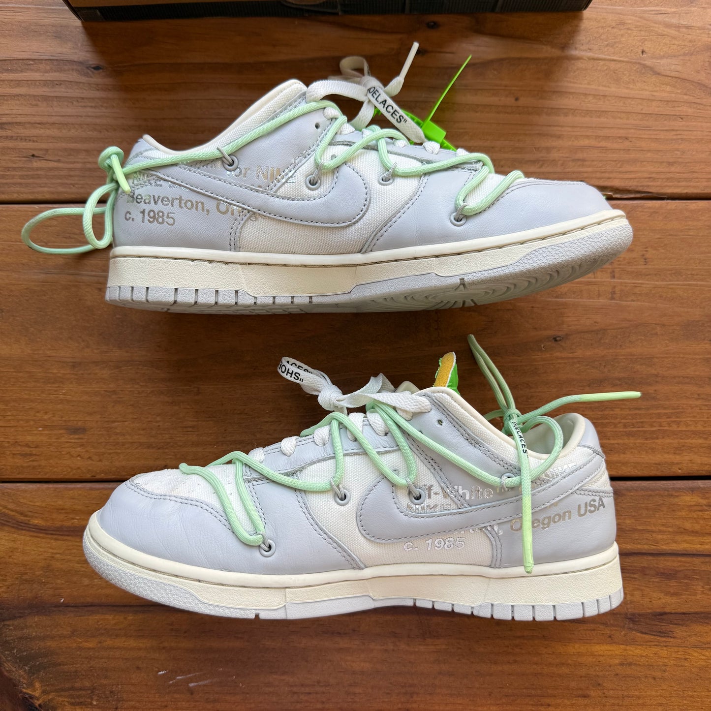 Größe 43 - Off-White x Dunk Low 'Lot 07 of 50' (Gebraucht)