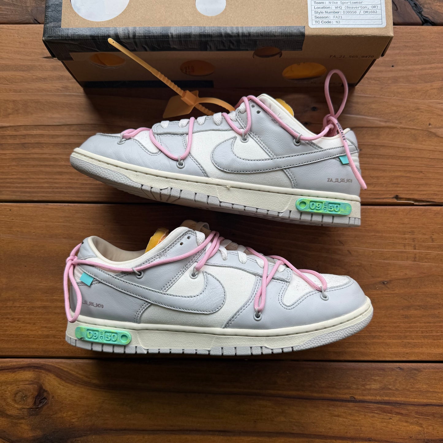 Größe 46 – Off-White x Dunk Low 'Lot 09 of 50' (Gebraucht)