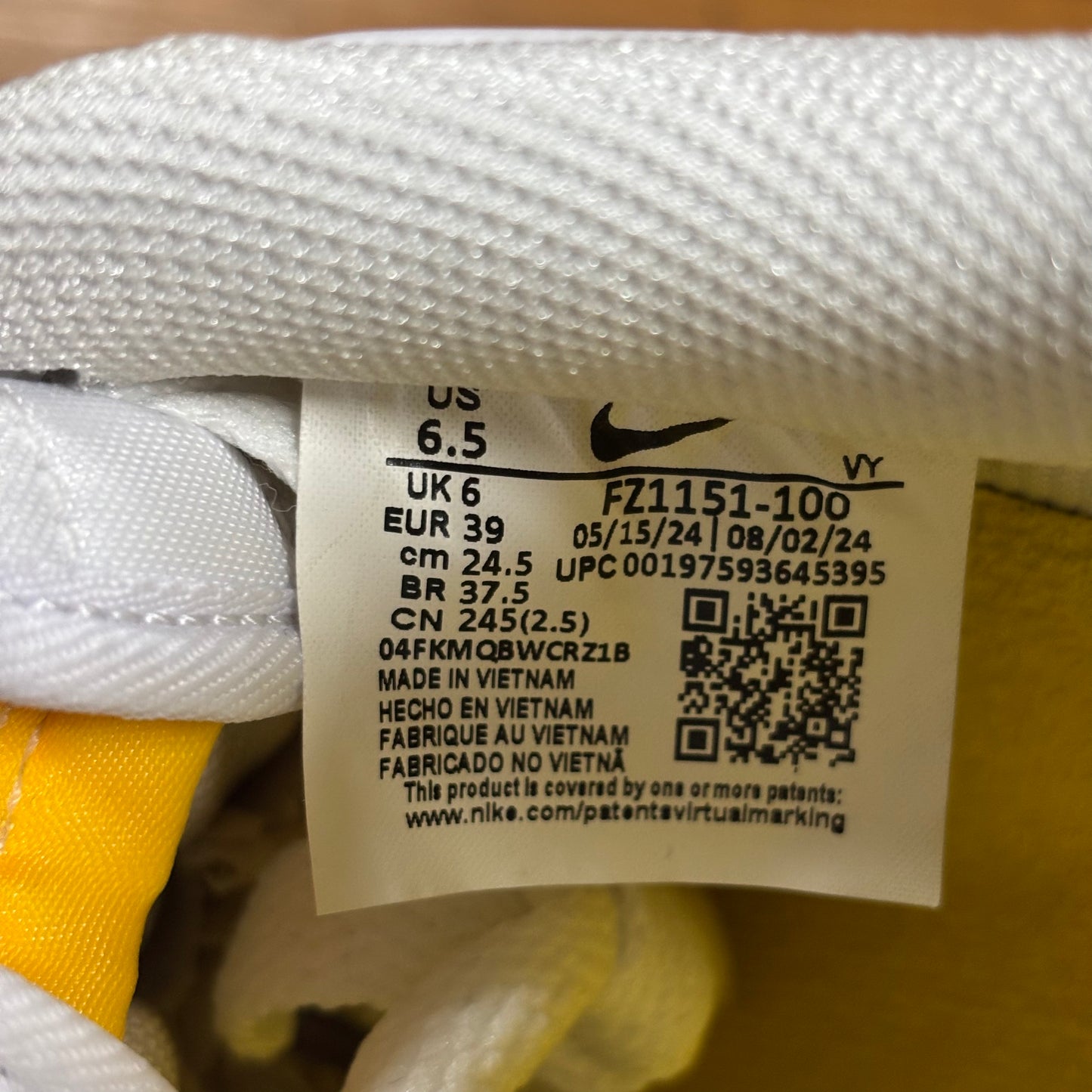SIZE 6.5 - Kobe Bryant x Air Force 1 Low Retro QS 'Lakers Home' (Used)