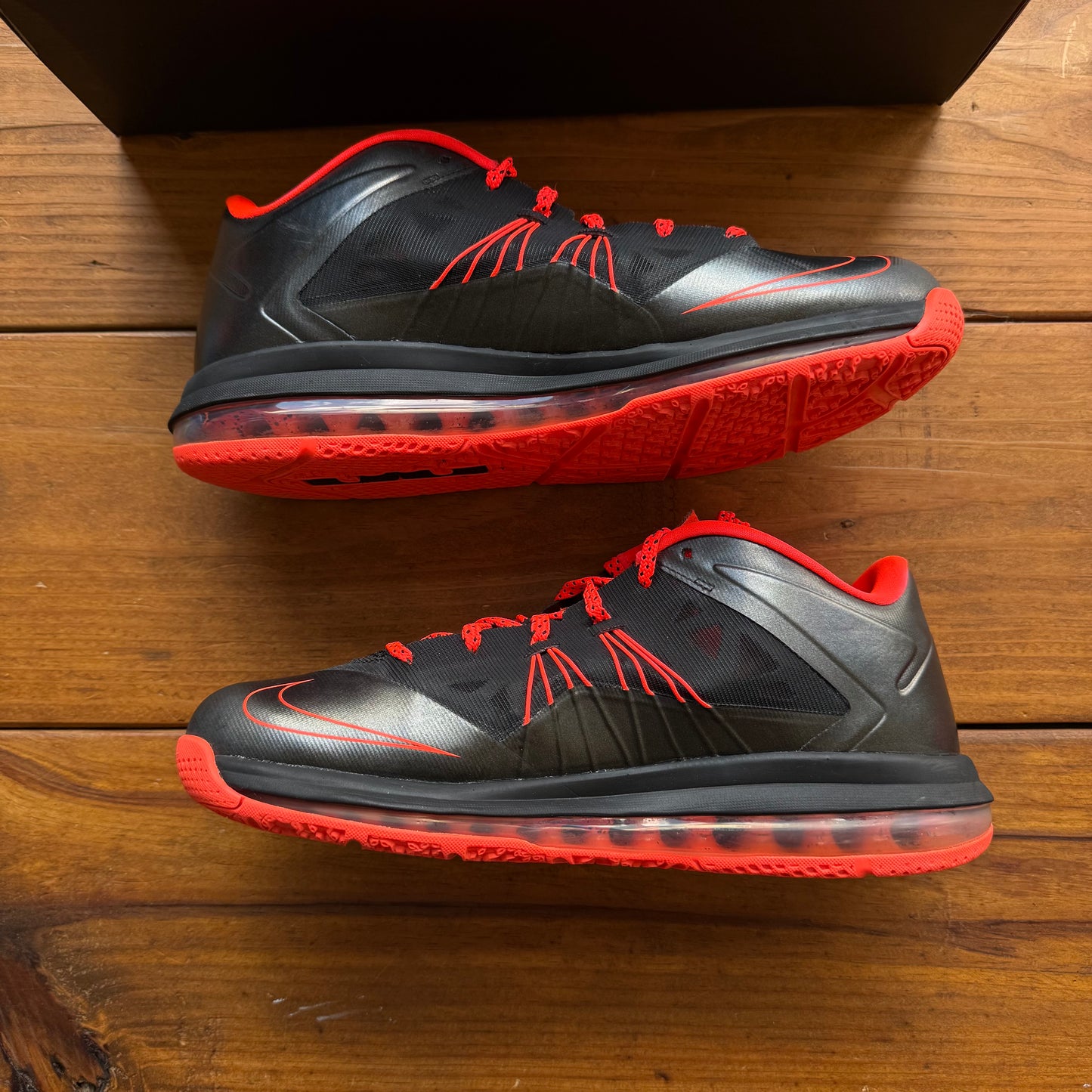 Size 10.5 - Air Max LeBron 10 Low 'Black Total Crimson' (Used)