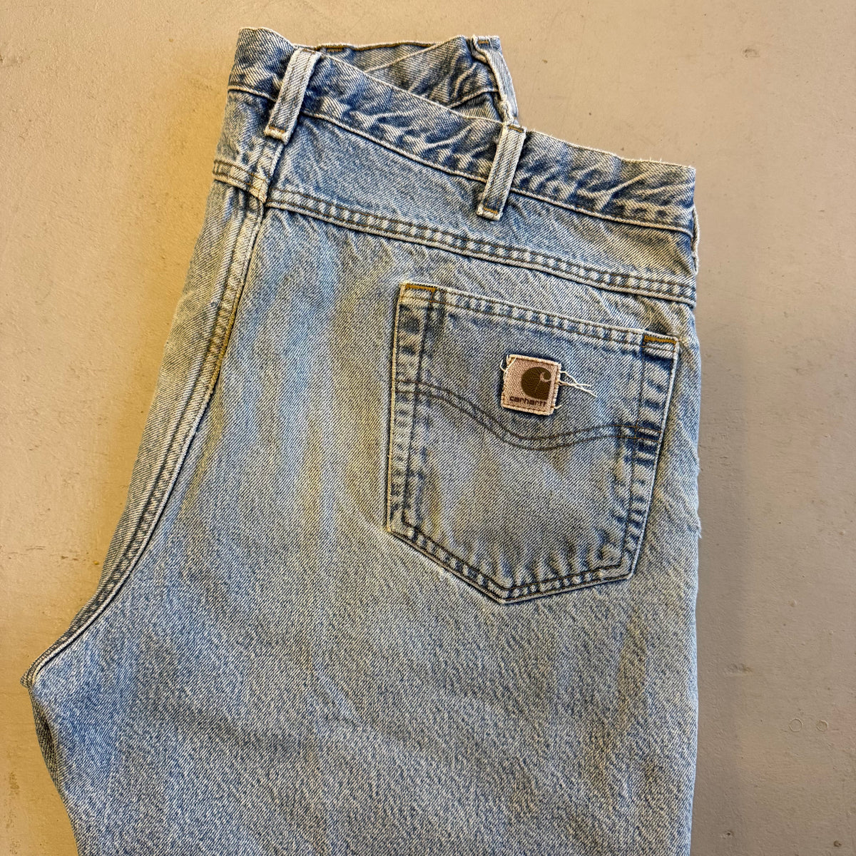 Vintage Carhartt Blanket-lined Carpenter Denim (Black) - Size 38x32