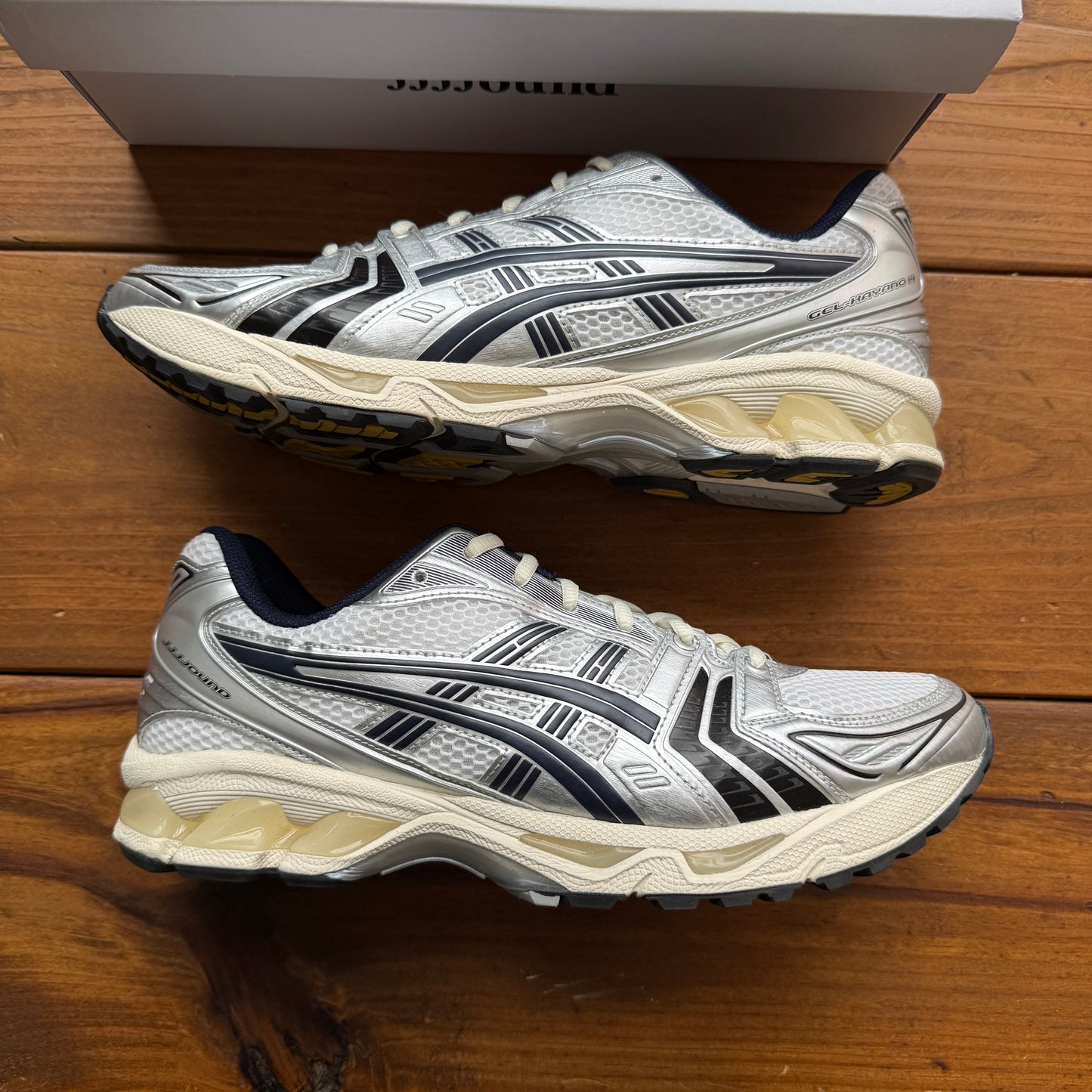 Size 11.5 - JJJJound x Gel Kayano 14 'White Midnight Navy' (Used)
