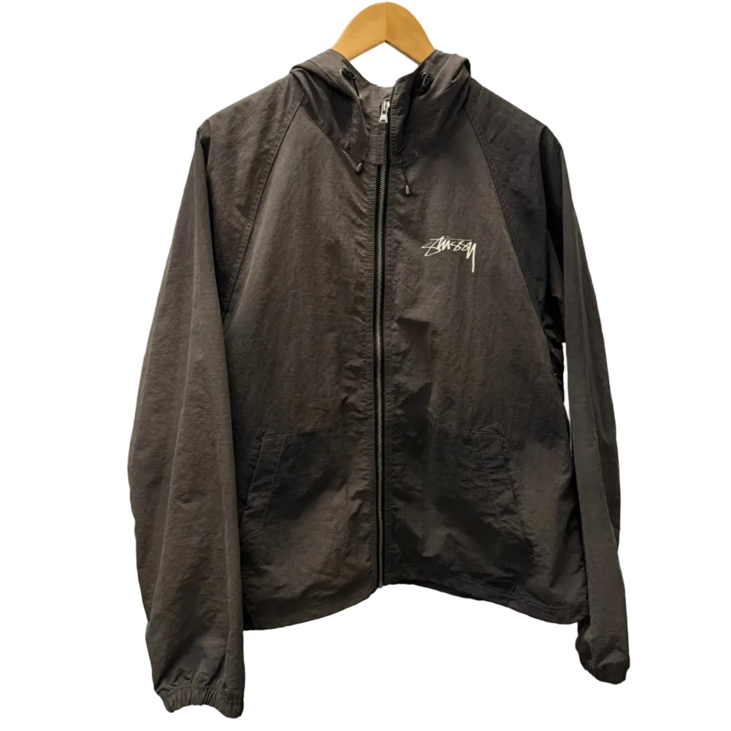 Medium - Stussy Wave Dye Beach Shell Jacket 'Black' (Pre-Owned)
