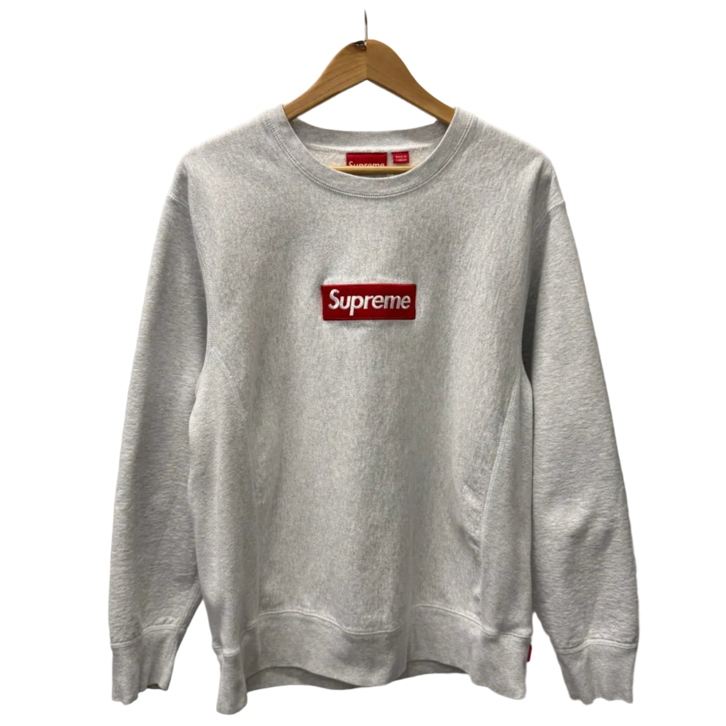 Large - Supreme Box Logo Crewneck - FW18 'Ash Grey' (Pre-Owned)