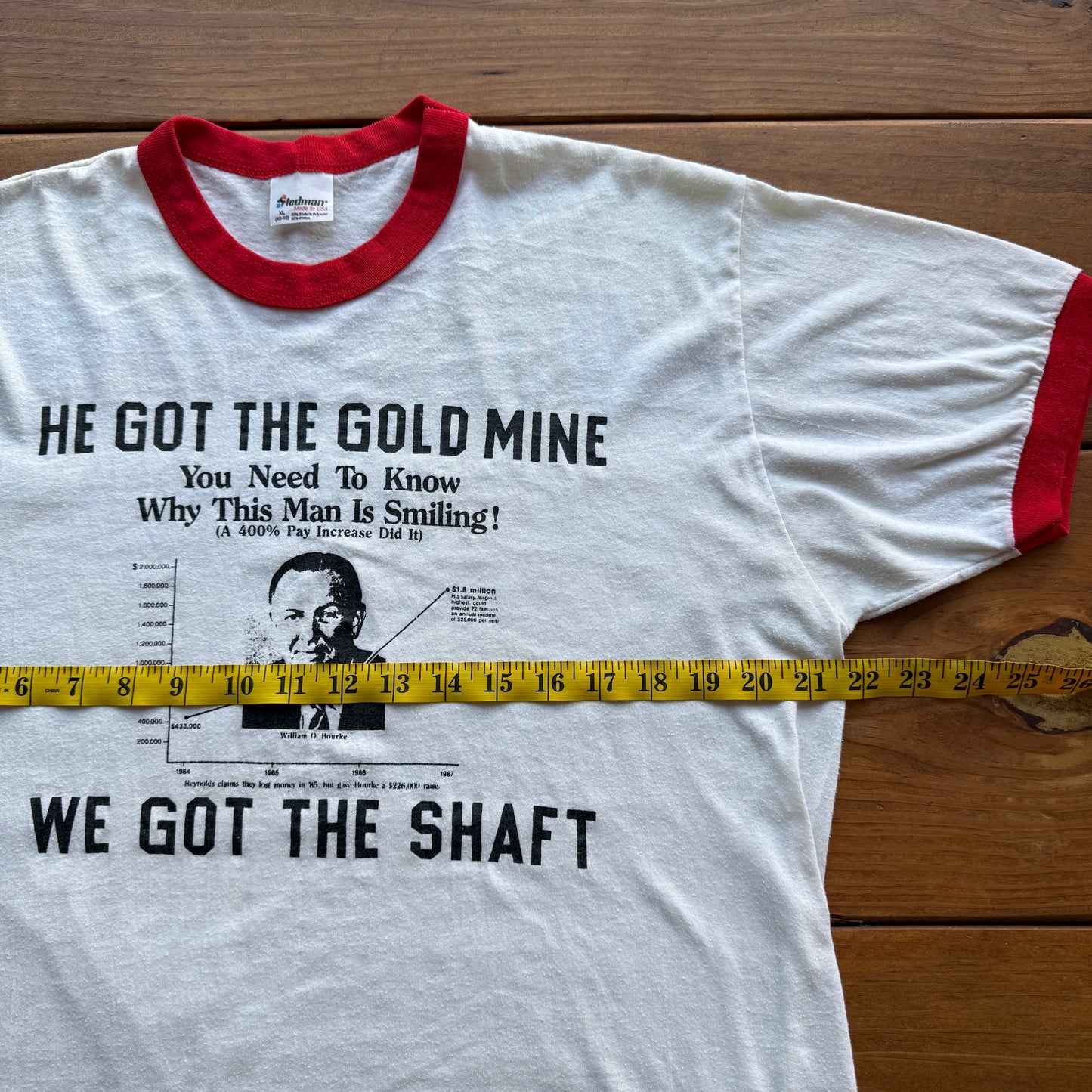 XL - Vintage Gold Mine Ringer Tee
