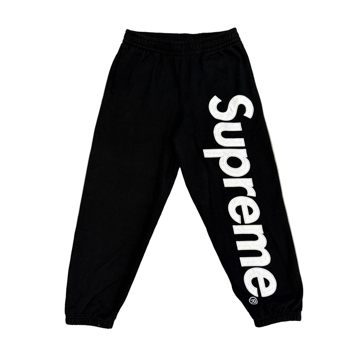 Supreme Applique Hooded Sweatpants 'Black' (Pre-Owned) - Small