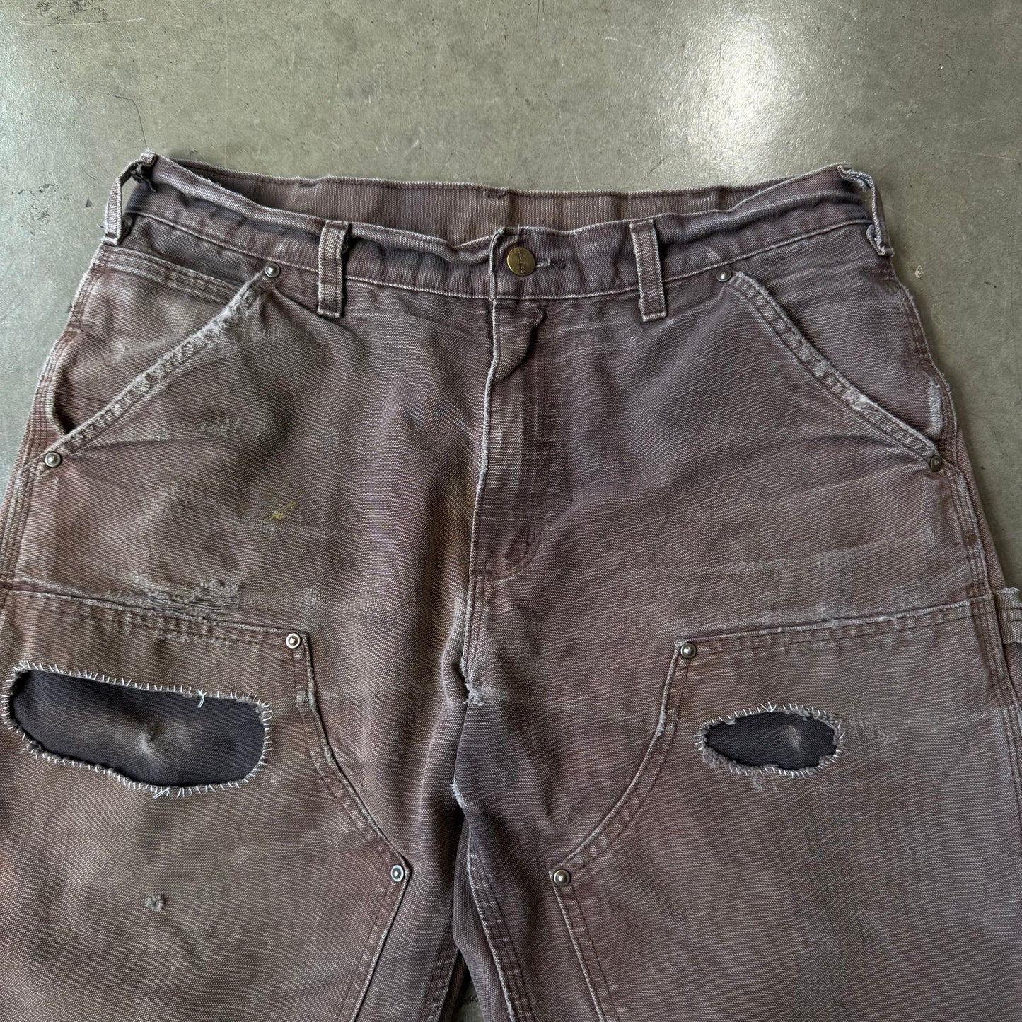 Size 33x30 Vintage Carhartt Double Knee Pants 'Brown/Patchwork'