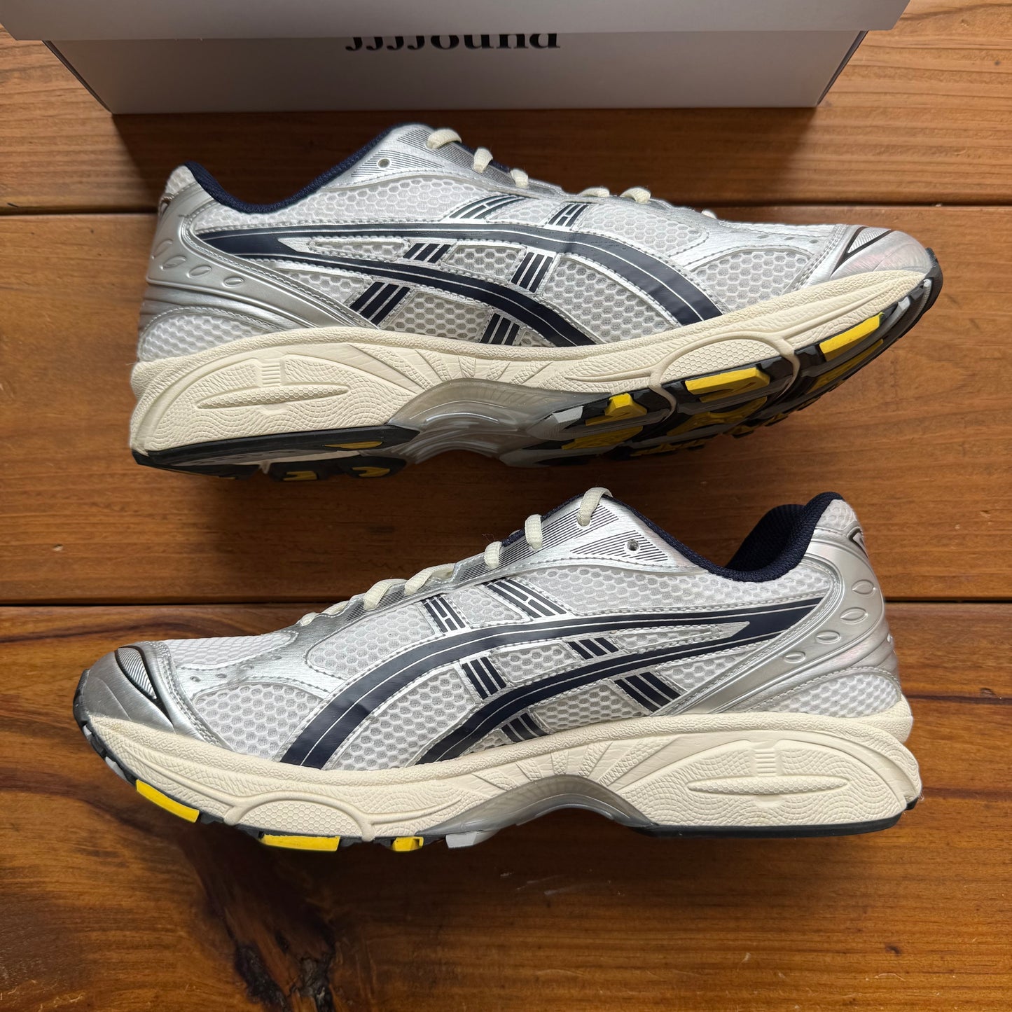 Size 11.5 - JJJJound x Gel Kayano 14 'White Midnight Navy' (Used)