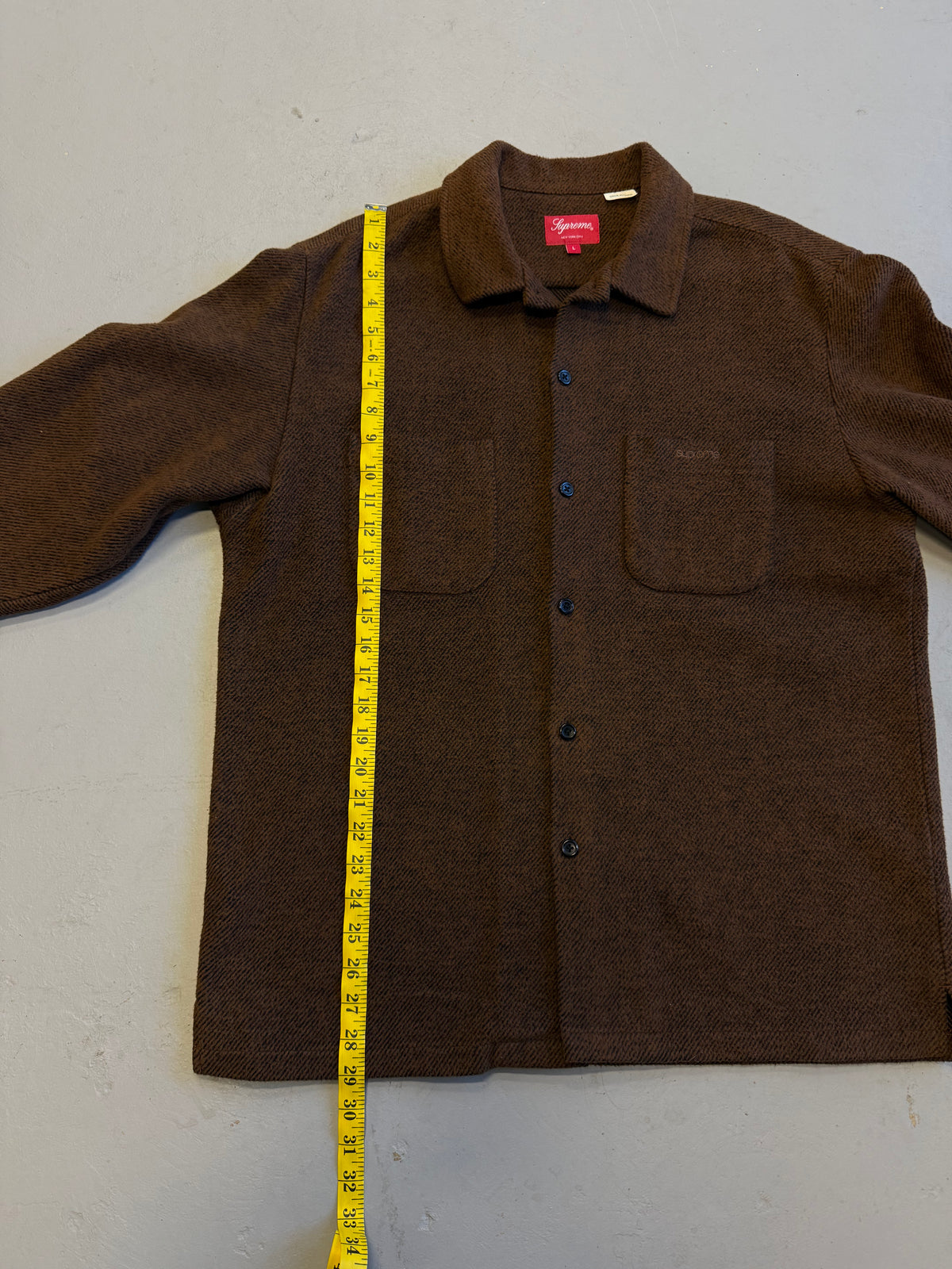 Supreme Brushed Flannel Twill Shirt 'Brown' (Pre-Owned) - Large