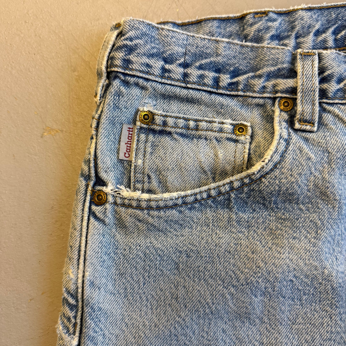 Vintage Carhartt Blanket-lined Carpenter Denim (Black) - Size 38x32