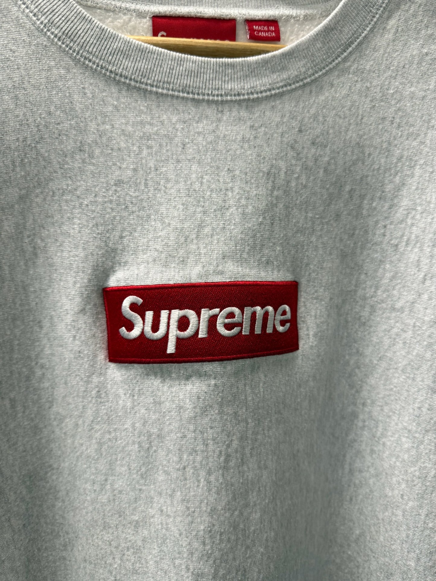 Large - Supreme Box Logo Crewneck - FW18 'Ash Grey' (Pre-Owned)
