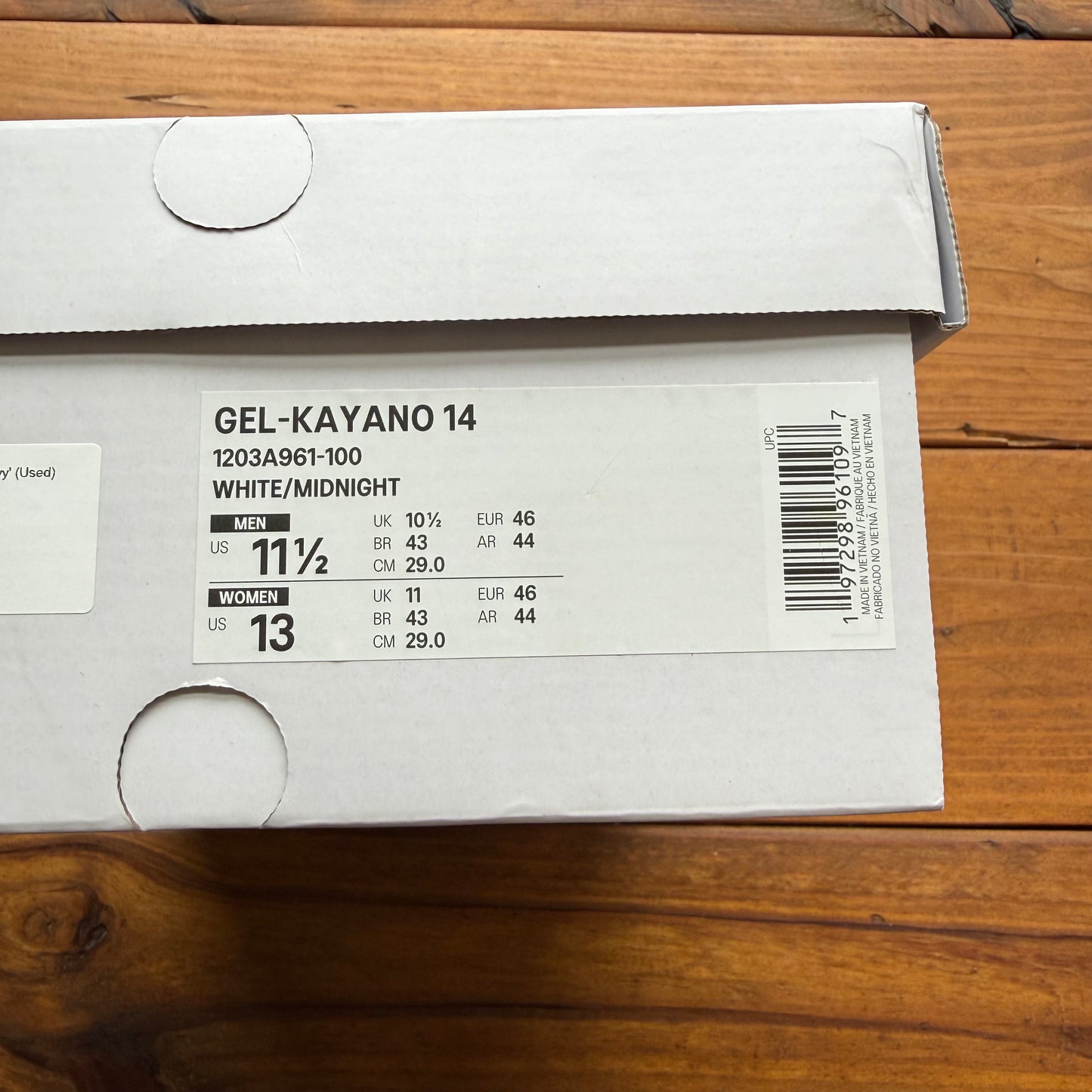 Size 11.5 - JJJJound x Gel Kayano 14 'White Midnight Navy' (Used)