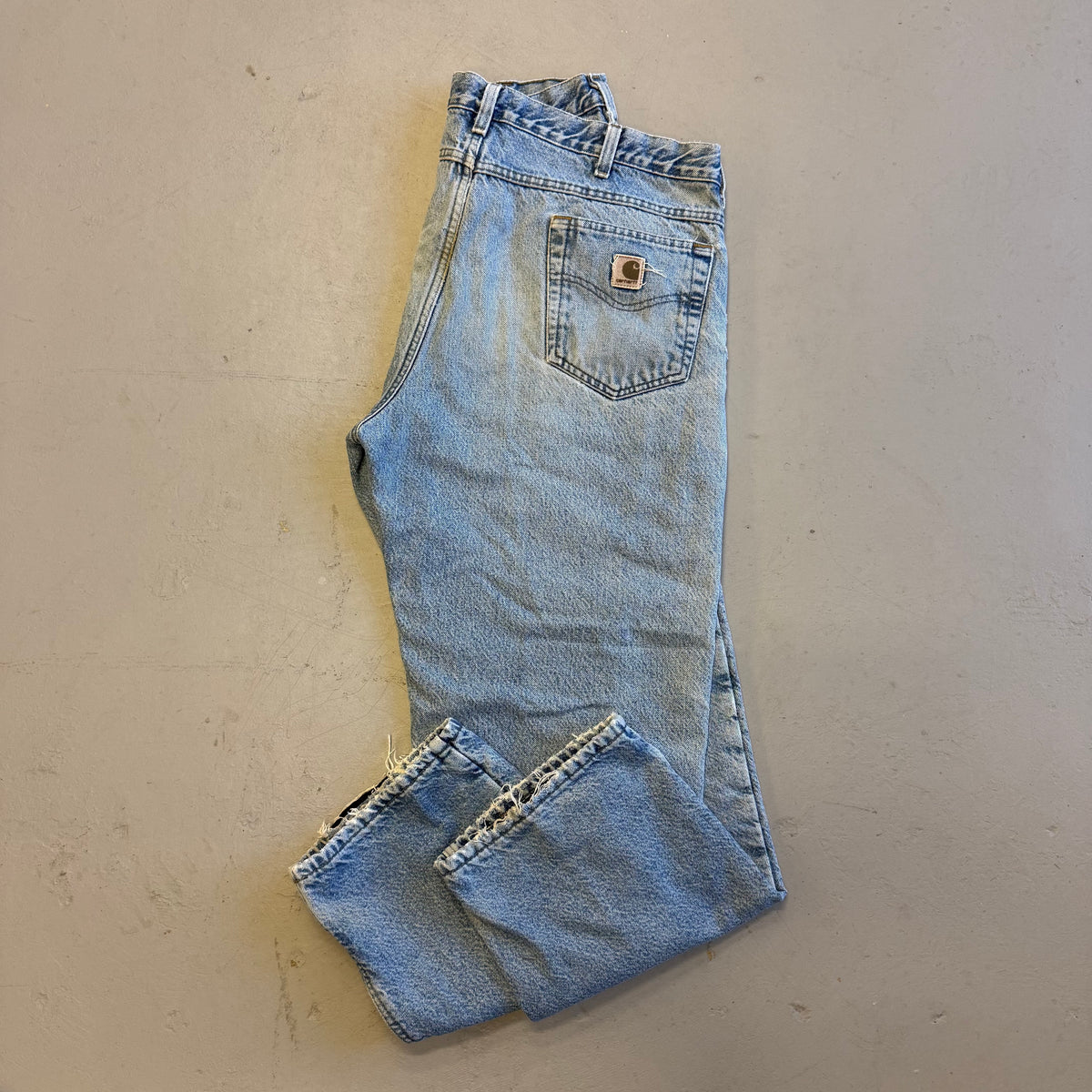 Vintage Carhartt Blanket-lined Carpenter Denim (Black) - Size 38x32