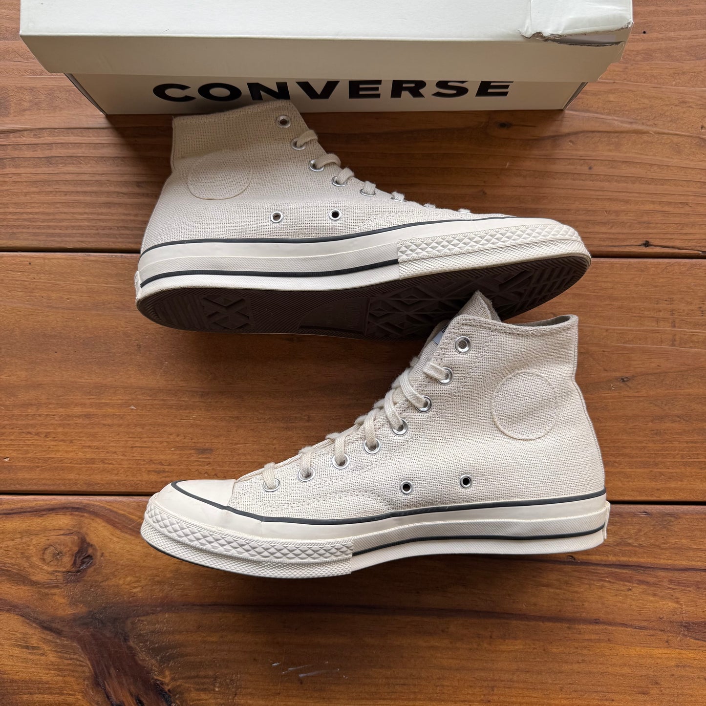 Size 9 - Stussy x Chuck 70 High 'Fossil' (Used)