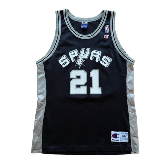 Large - Vintage Champion Tim Duncan Spurs Jersey