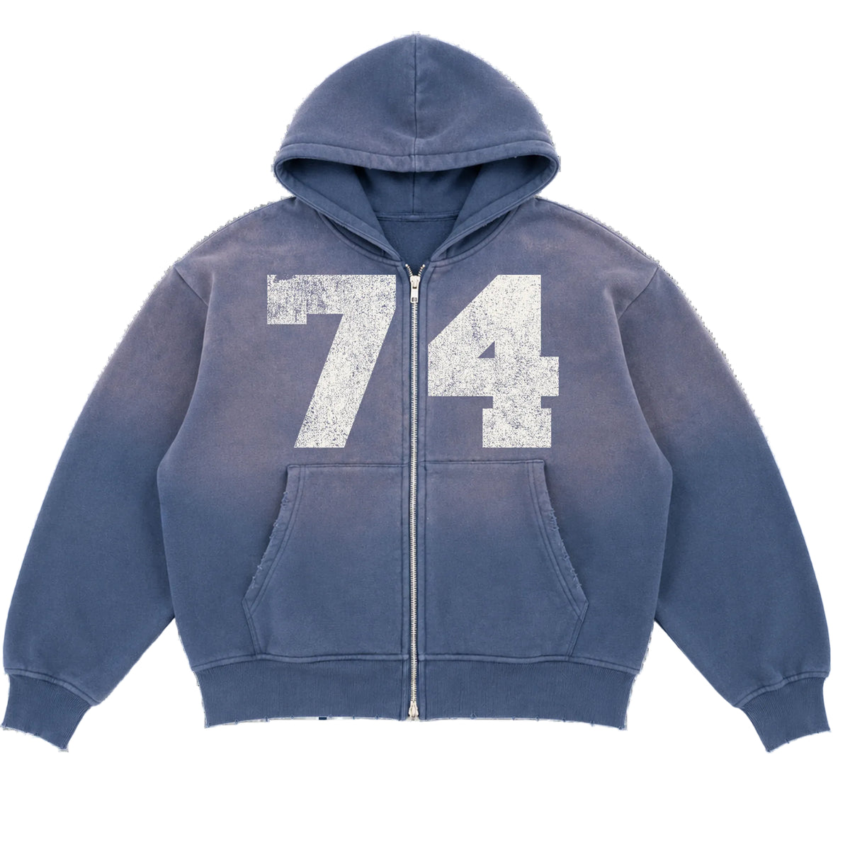 Small - 74iswar Blue Collegiate Zip-Up