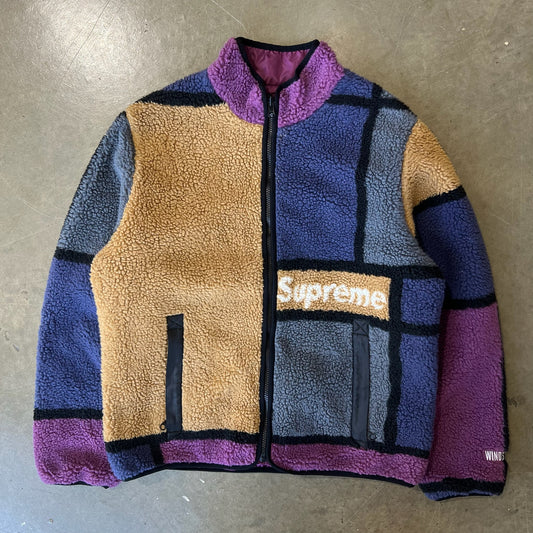 MEDIUM - Supreme Reversible Colorblocked Fleece Jacket (Used)