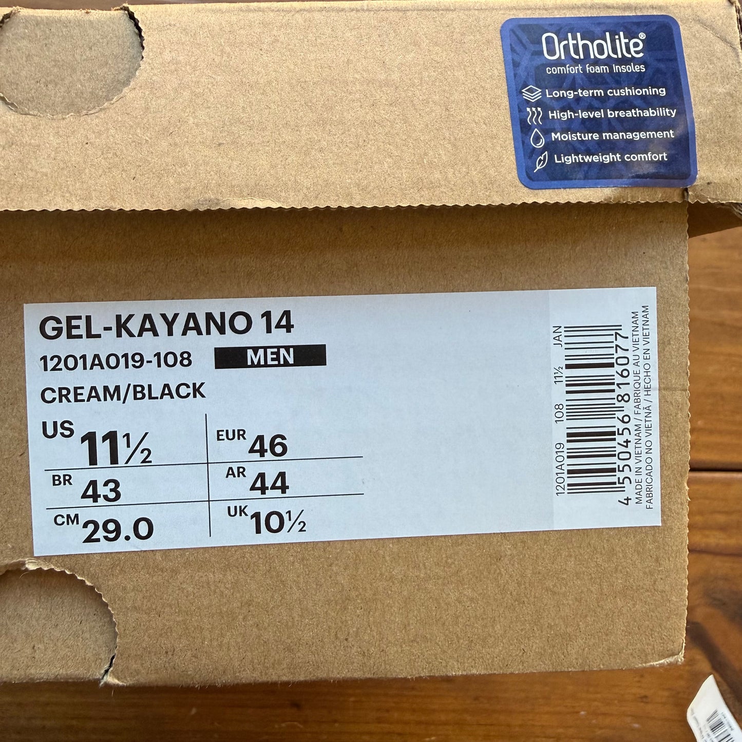 Talla 11.5 - Gel Kayano 14 'Silver Cream' (Usado)