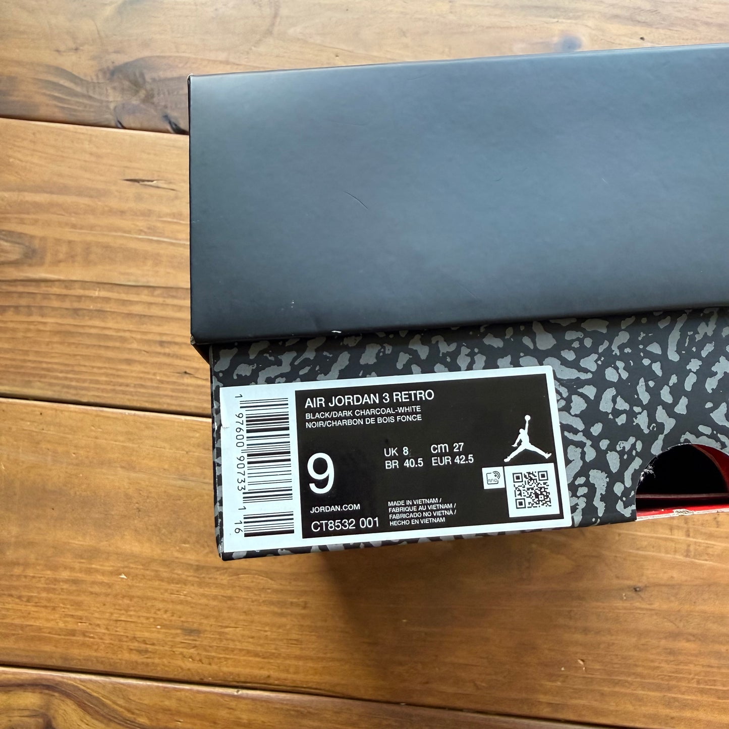 Size 9 - Jordan 3 Retro 'Black Cat' 2025 (Used)